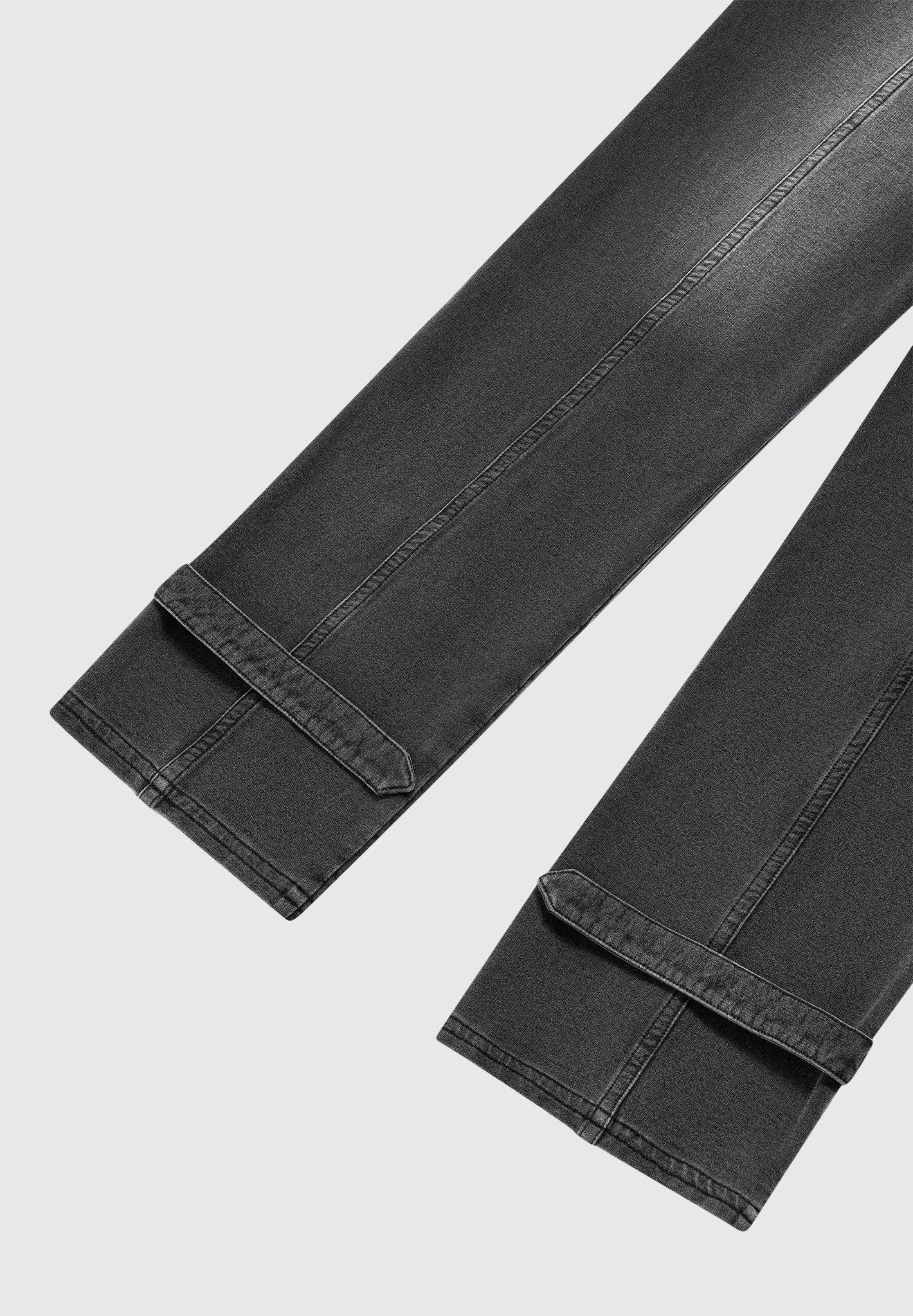 Washed Denim Jersey Joggers - Washed Black Female Product Image