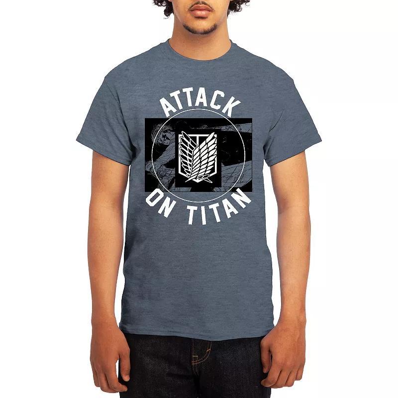 Men's Attack on Titan Circle Emblem Sword Tee, Size: Small, Grey Red Product Image