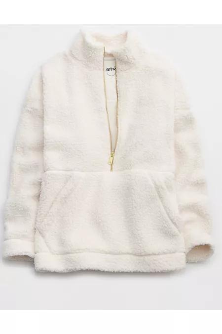 Aerie Sherpa Quarter Zip Sweatshirt Women's Product Image