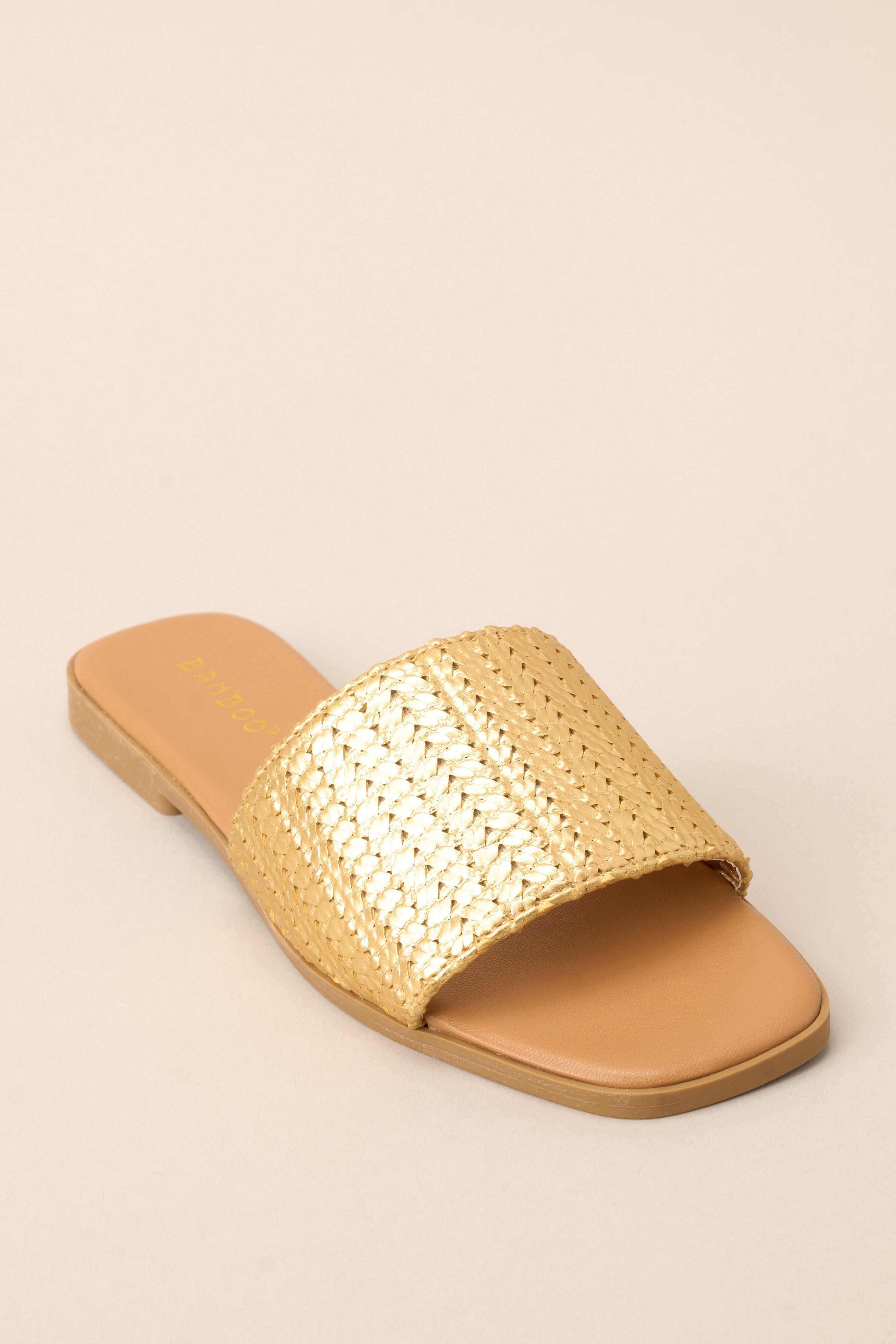 Walk Confidently Gold Sandals Product Image