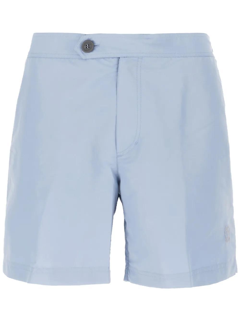 BRUNELLO CUCINELLI Logo-embroidered Swim Shorts In Blue Product Image