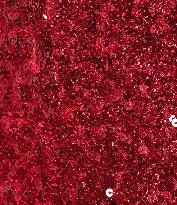 B. Darlin Strapless Sweetheart Neck Faux Wrap Sequin Dress Product Image