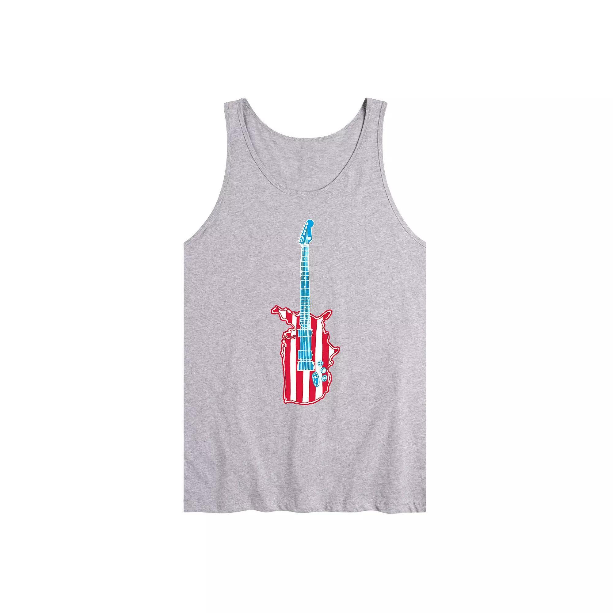 Men's USA Guitar Tank Top, Size: XXL, Gray Product Image