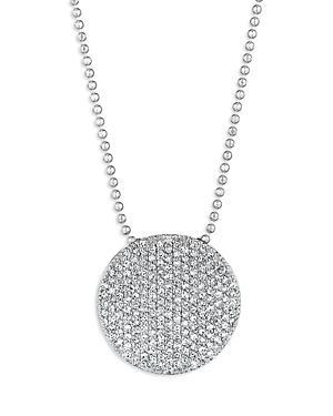 Phillips House 14K White Gold Affair Diamond Pave Large Disc Bead Chain Pendant Necklace, 16-18 Product Image