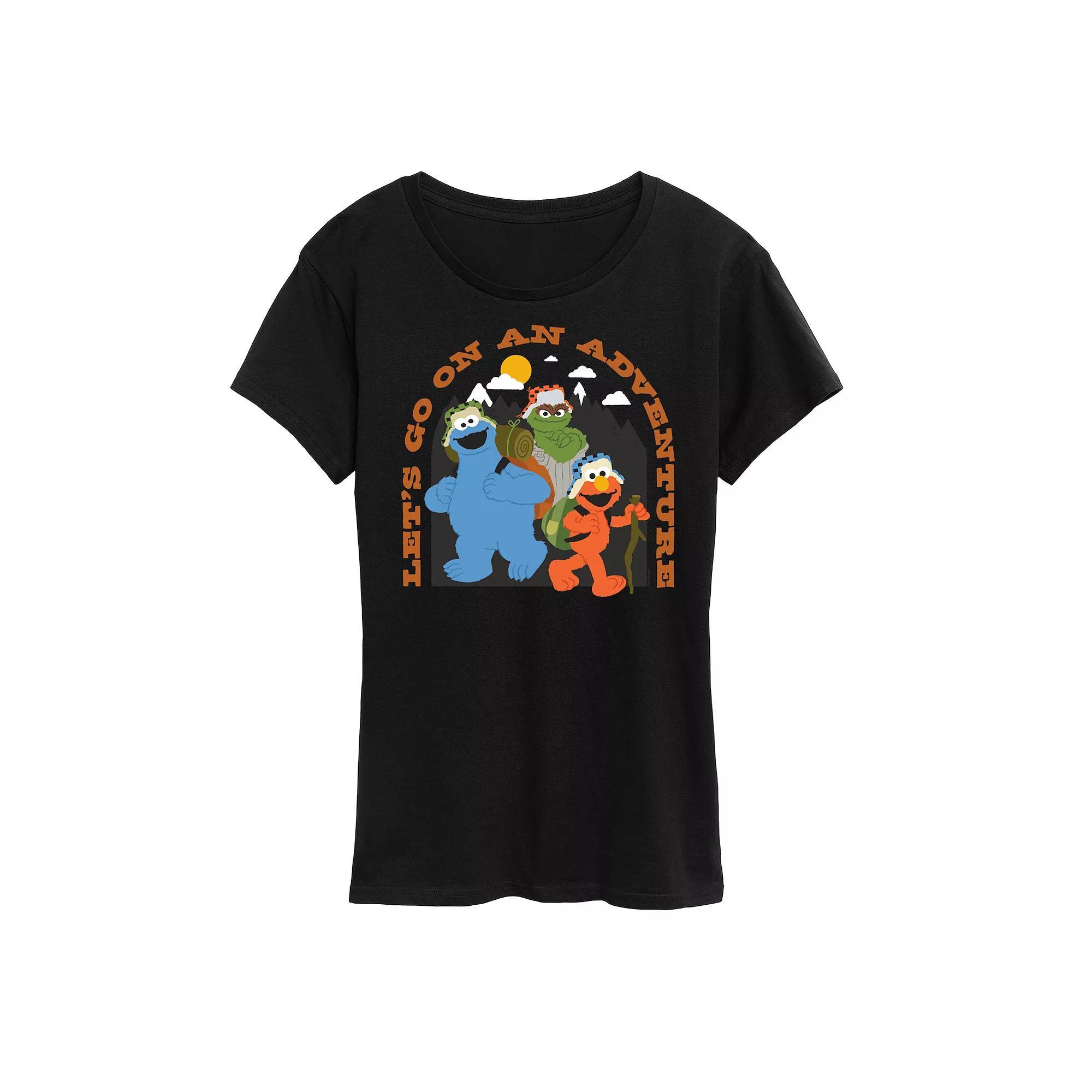 Women's Sesame Street Go On Adventure Graphic Tee, Size: Medium, Black Product Image