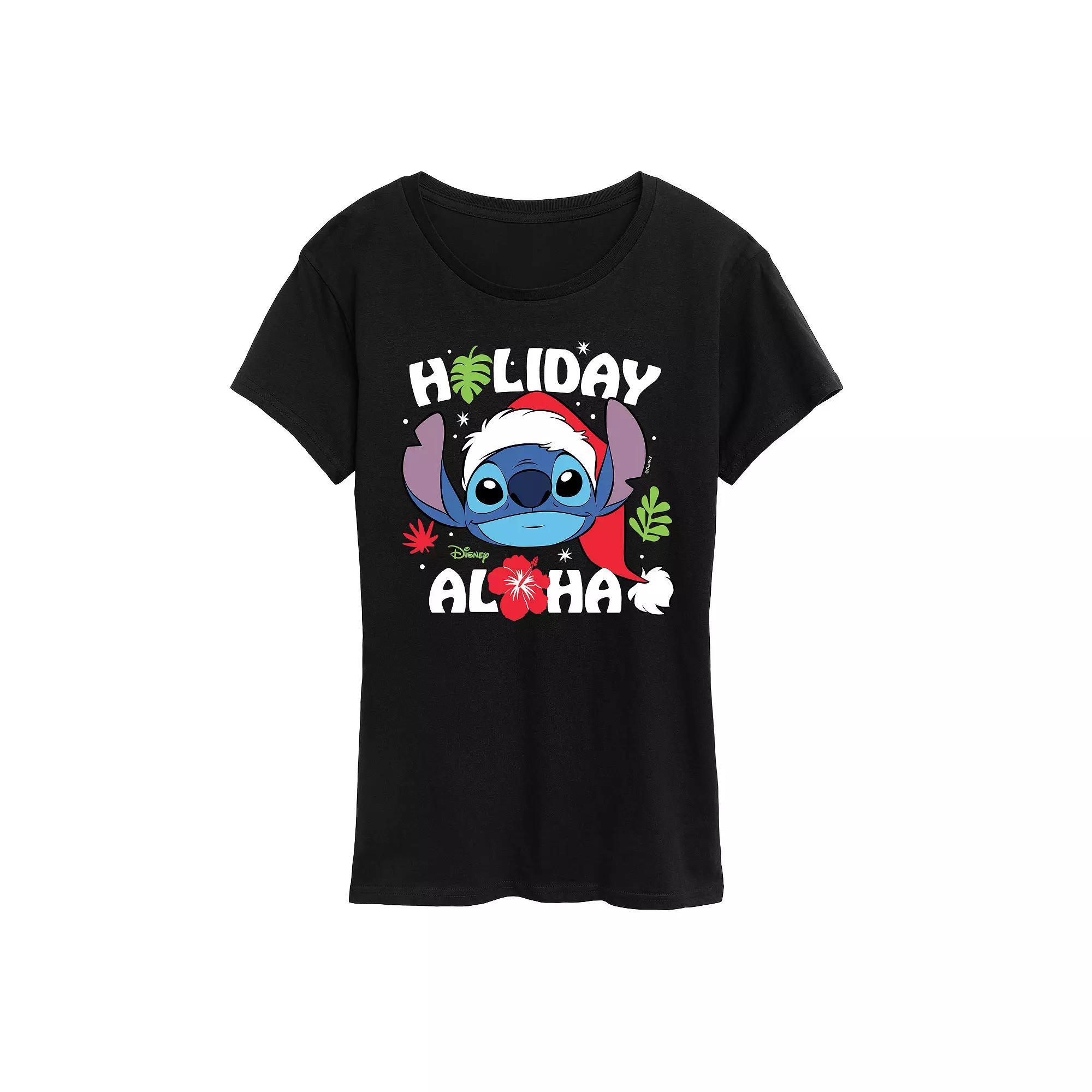 Disney's Lilo and Stitch Women's Holiday Aloha Graphic Tee,  Product Image
