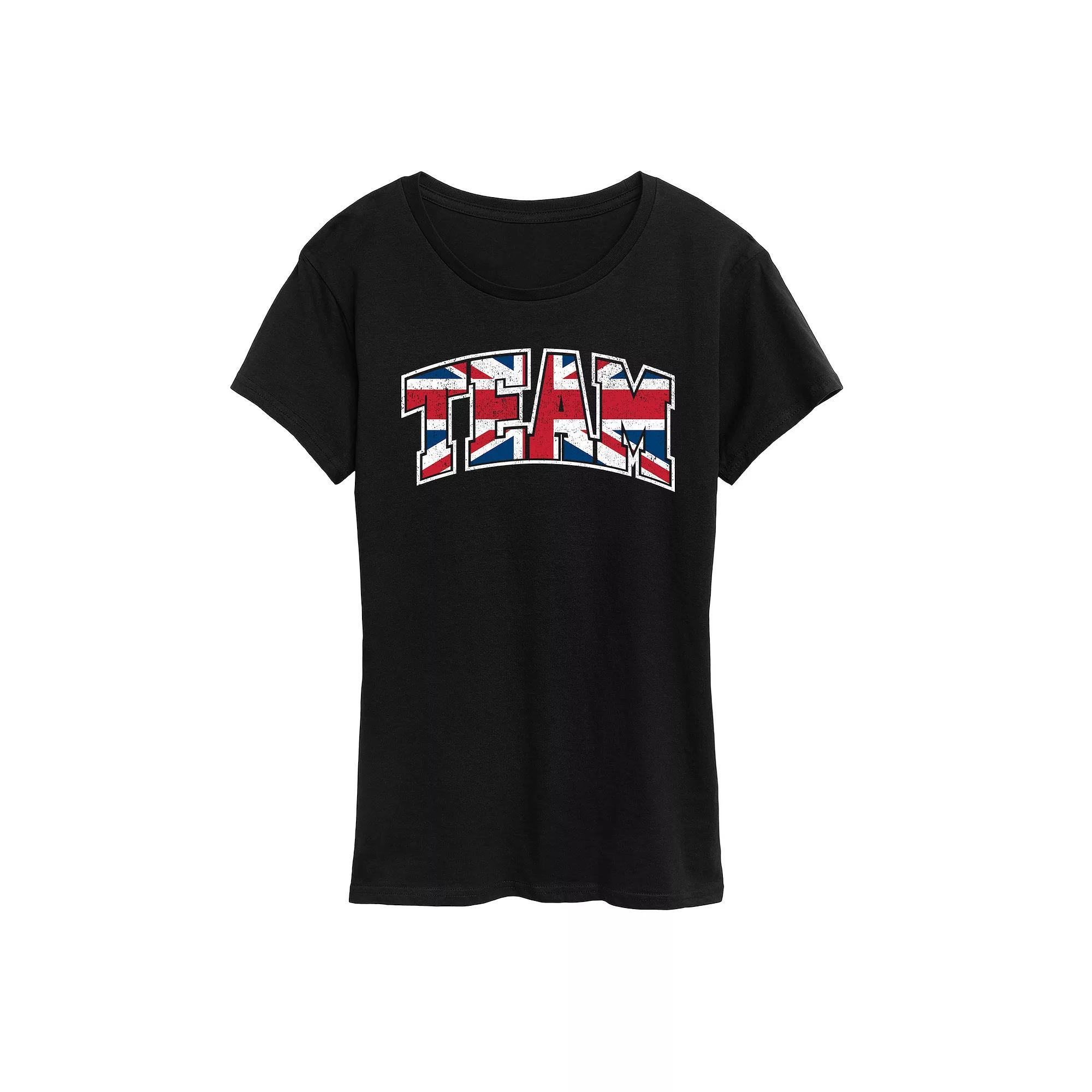 Women's Team Great Britain Graphic Tee, Size: Large, Black Product Image