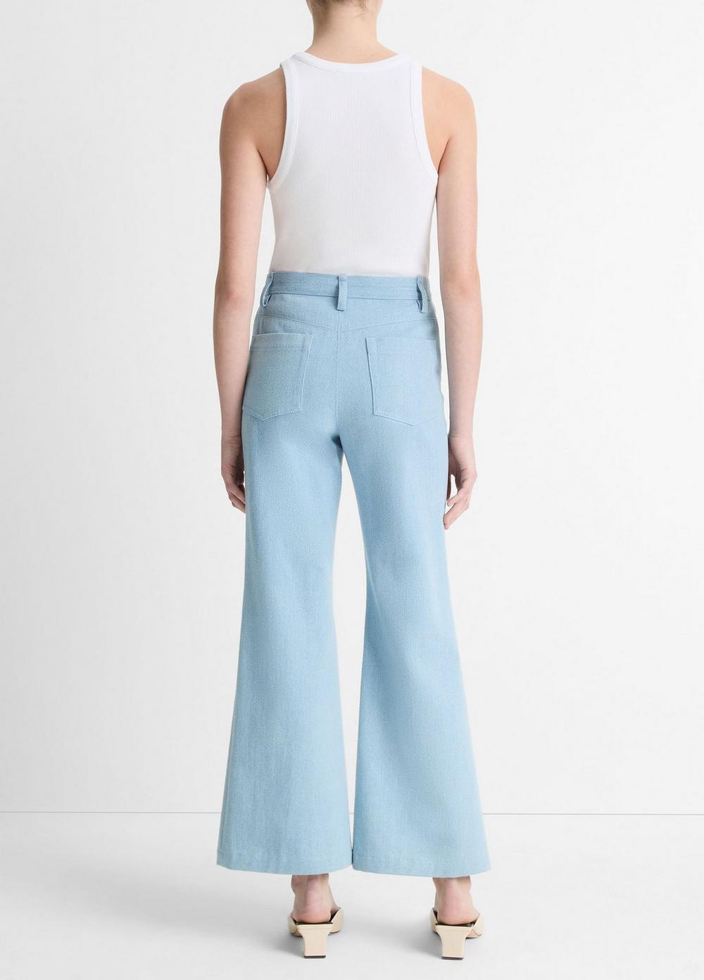 Italian Cotton Twill Cropped Flare Pant Product Image