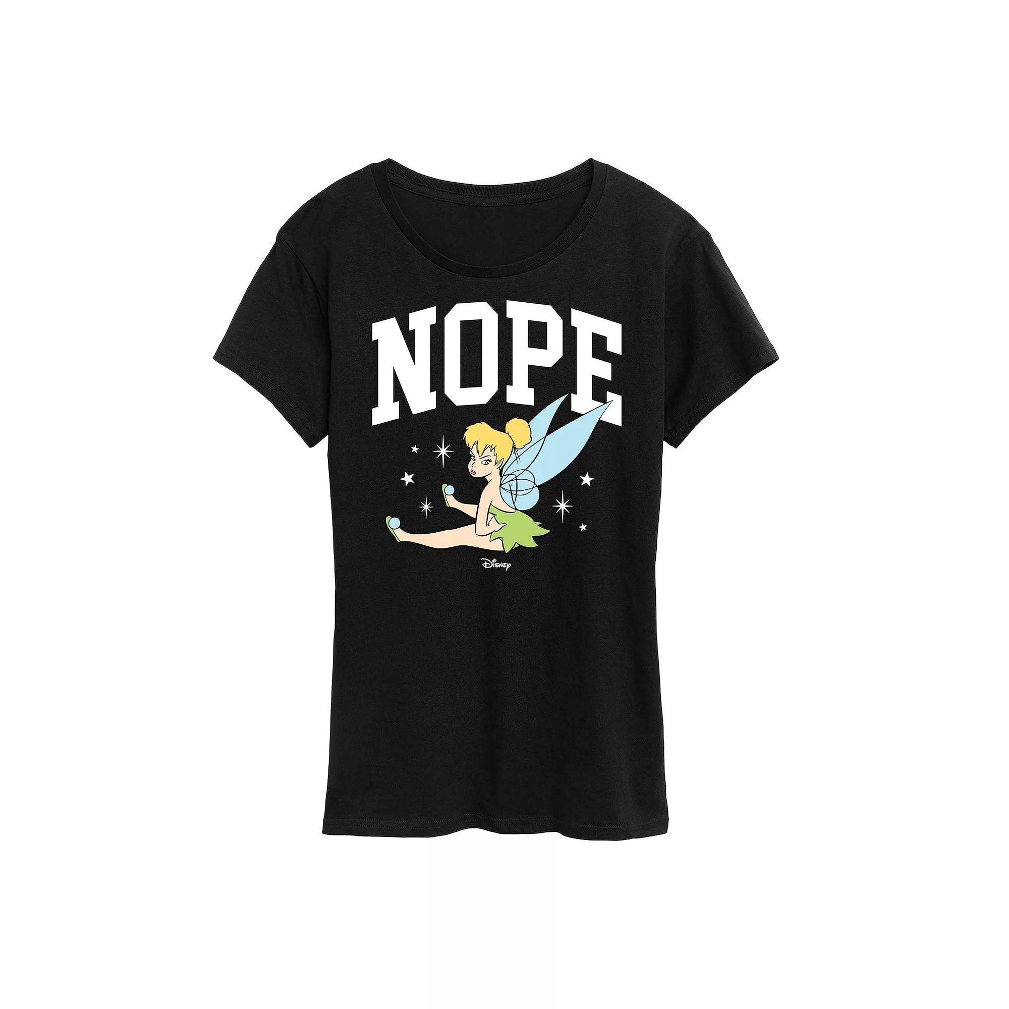 Disney's Tinker Women's Bell Nope Graphic Tee, Girl's, Size: XL, Black Product Image
