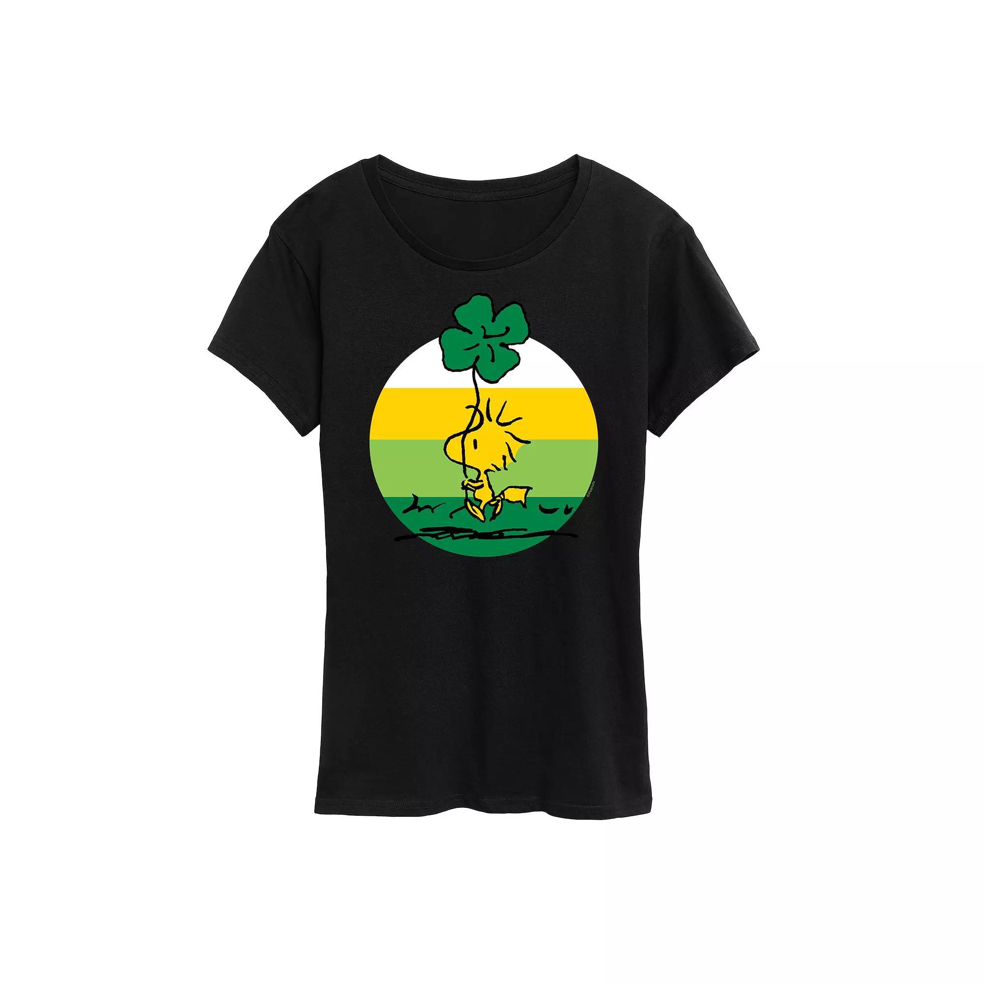 Women's Peanuts Woodstock Shamrock Graphic Tee,  Product Image