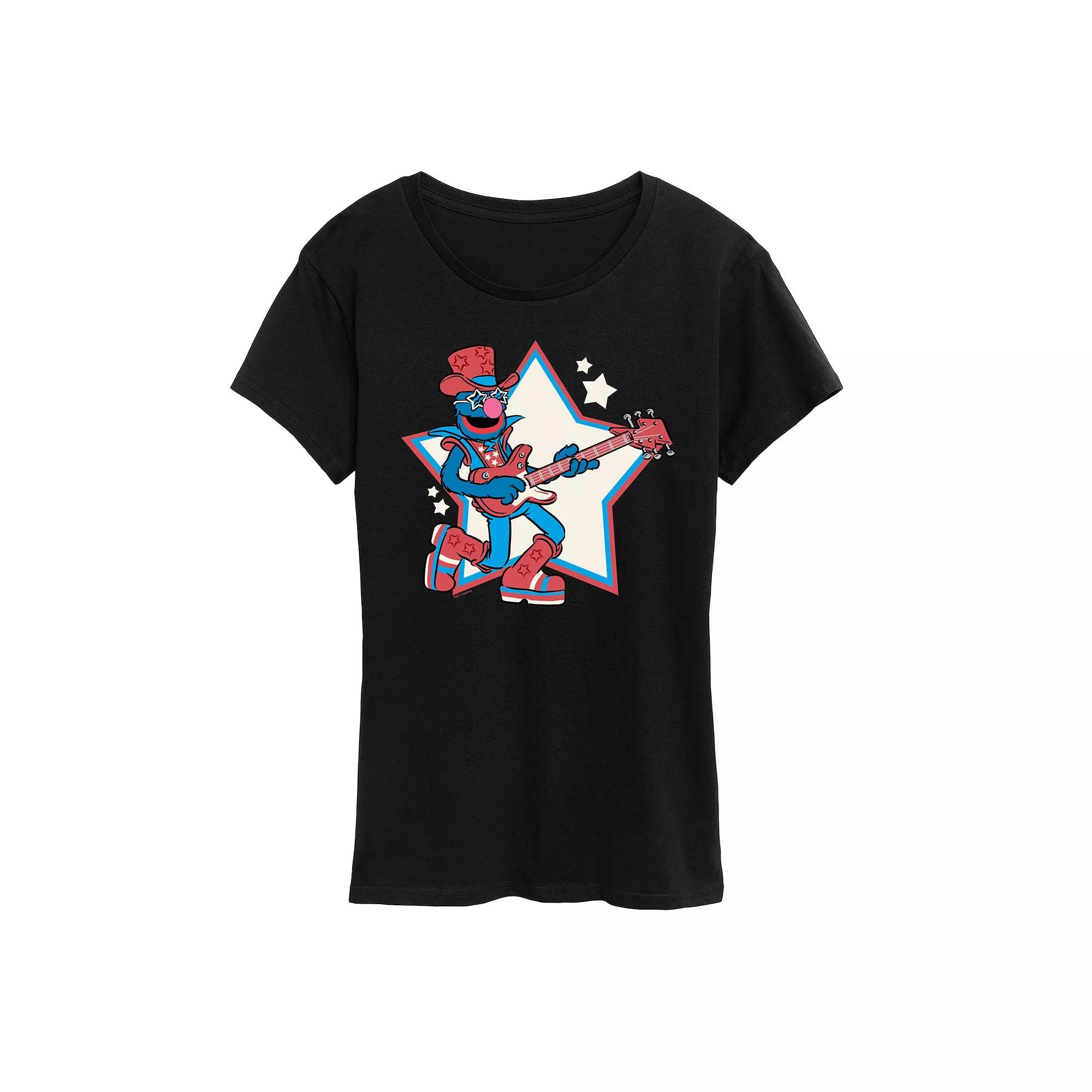 Women's Sesame Street Grover Rock Star Graphic Tee, Size: Medium, Blue Product Image