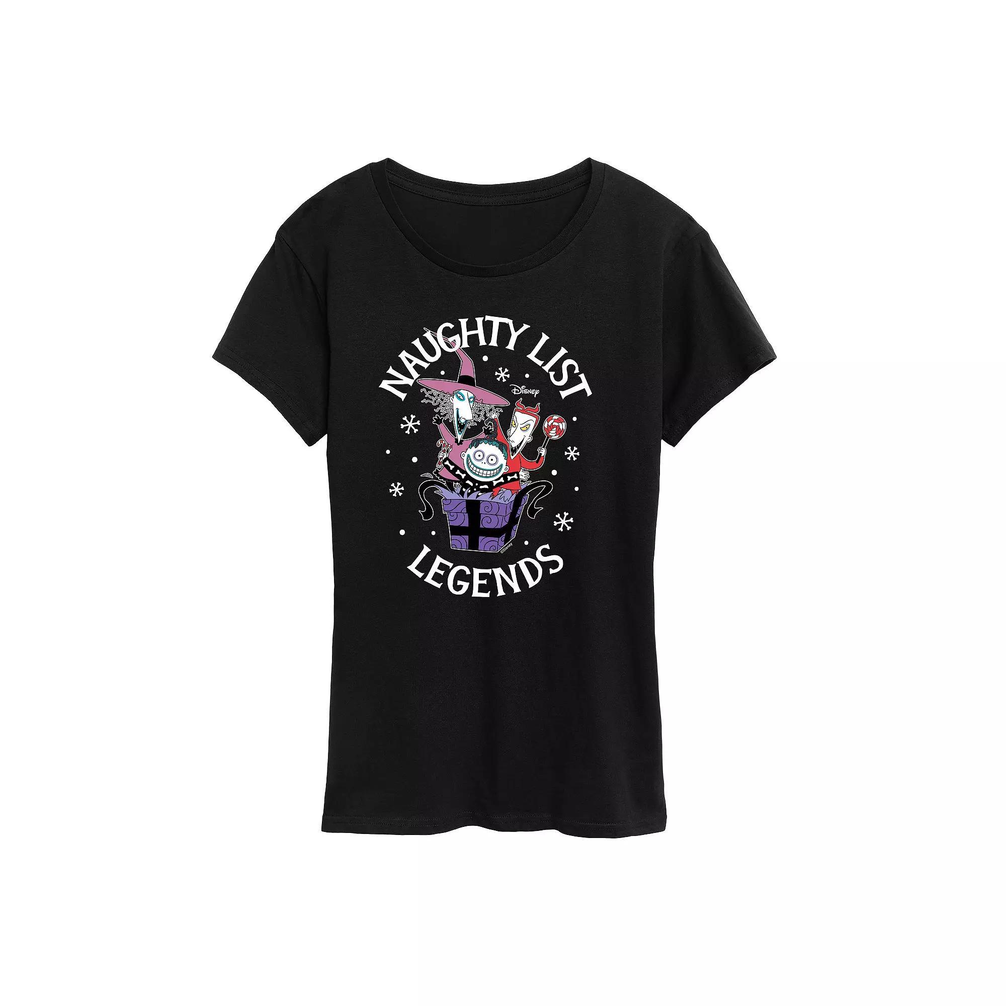 Disney's Nightmare Before Christmas Women's Naughty List Legends Graphic Tee, Girl's, Size: Medium, Grey Blue Product Image