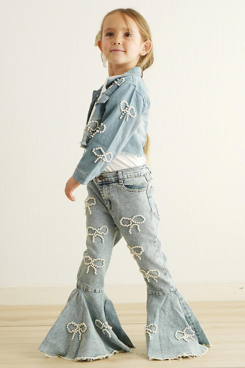 Blue pearl denim jeans Product Image