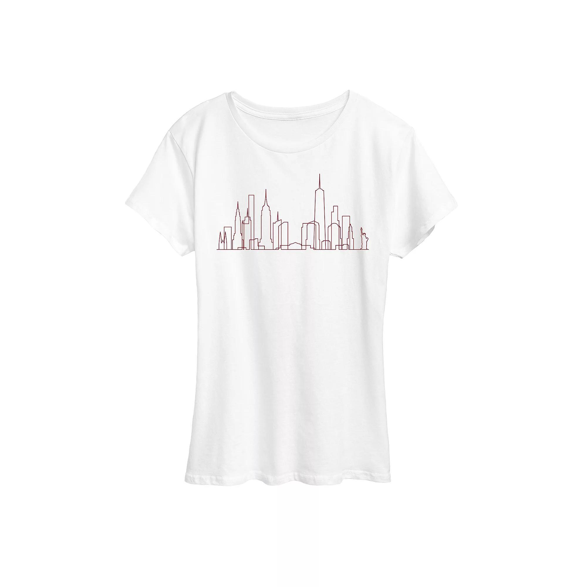 Women's NYC Skyline Line Art Graphic Tee,  Product Image