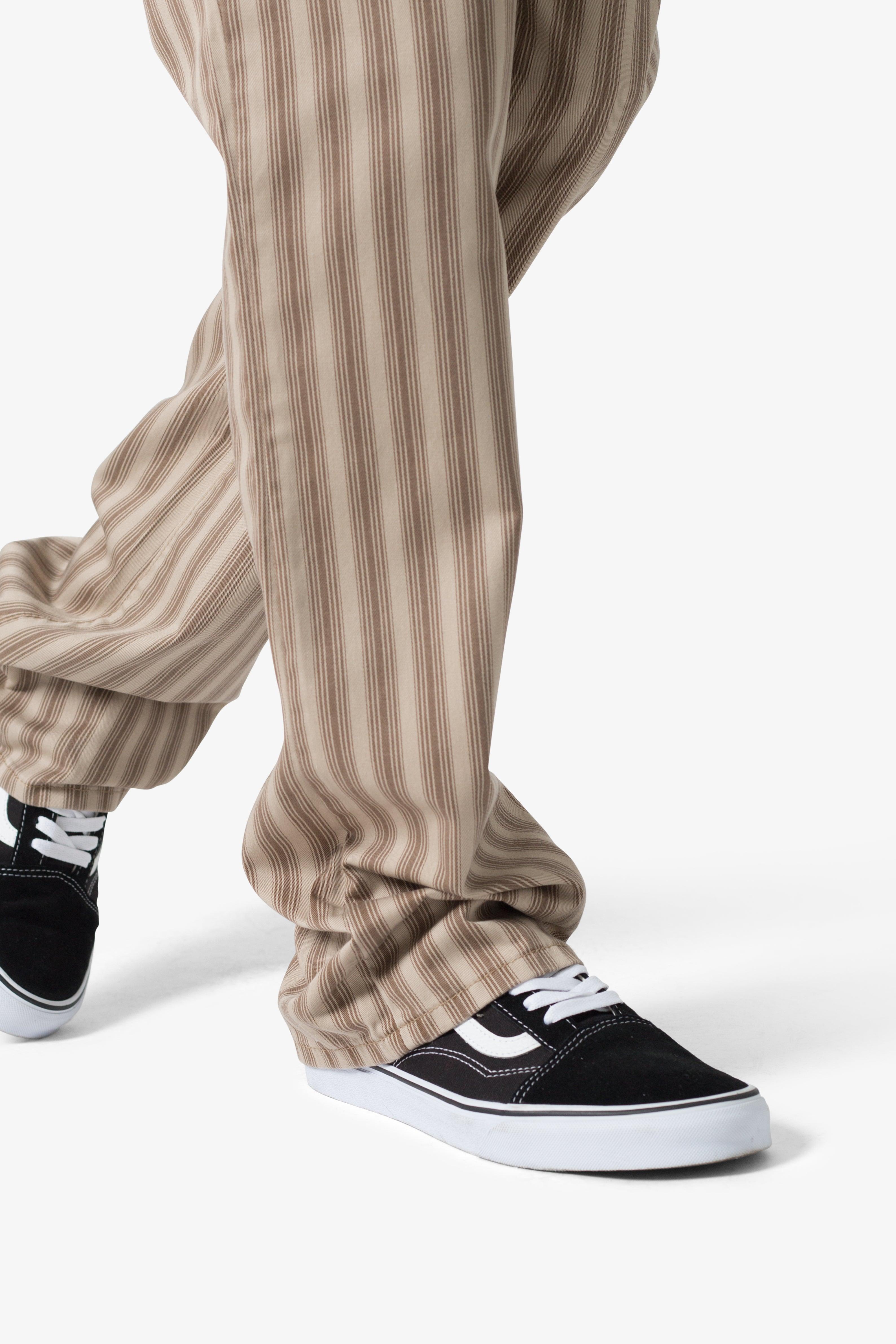 Striped Flare Pants - Brown Product Image