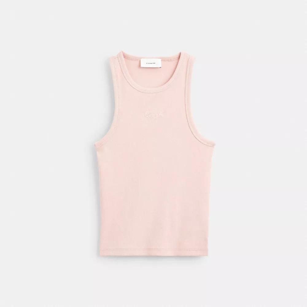 Ribbed Coach Script Tank Top Product Image