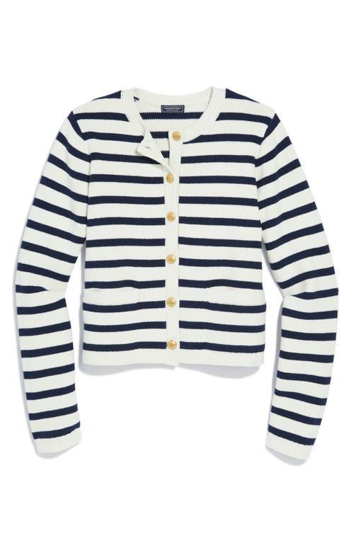 Vineyard Vines Stripe Crew Cardigan (Nautical ) Women's Sweater Product Image