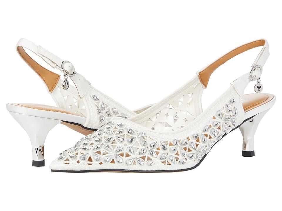 J. Renee Diyara Satin Rhinestone Slingback Pumps Product Image