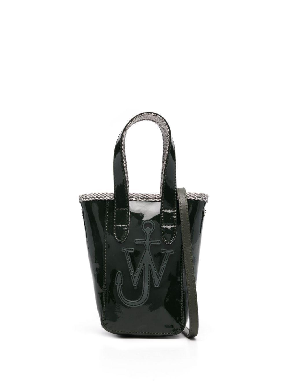 JW ANDERSON Mini Belt Coated-denim Tote Bag In Black Product Image