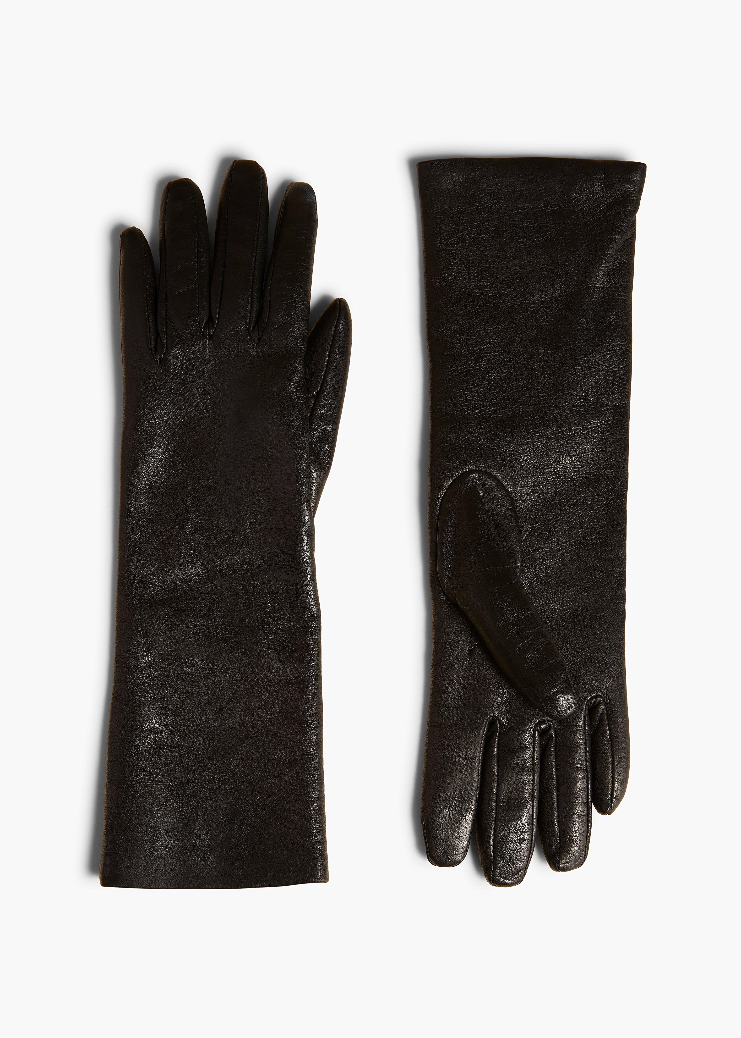 Rocco Mid-Length Glove in Black Leather Product Image