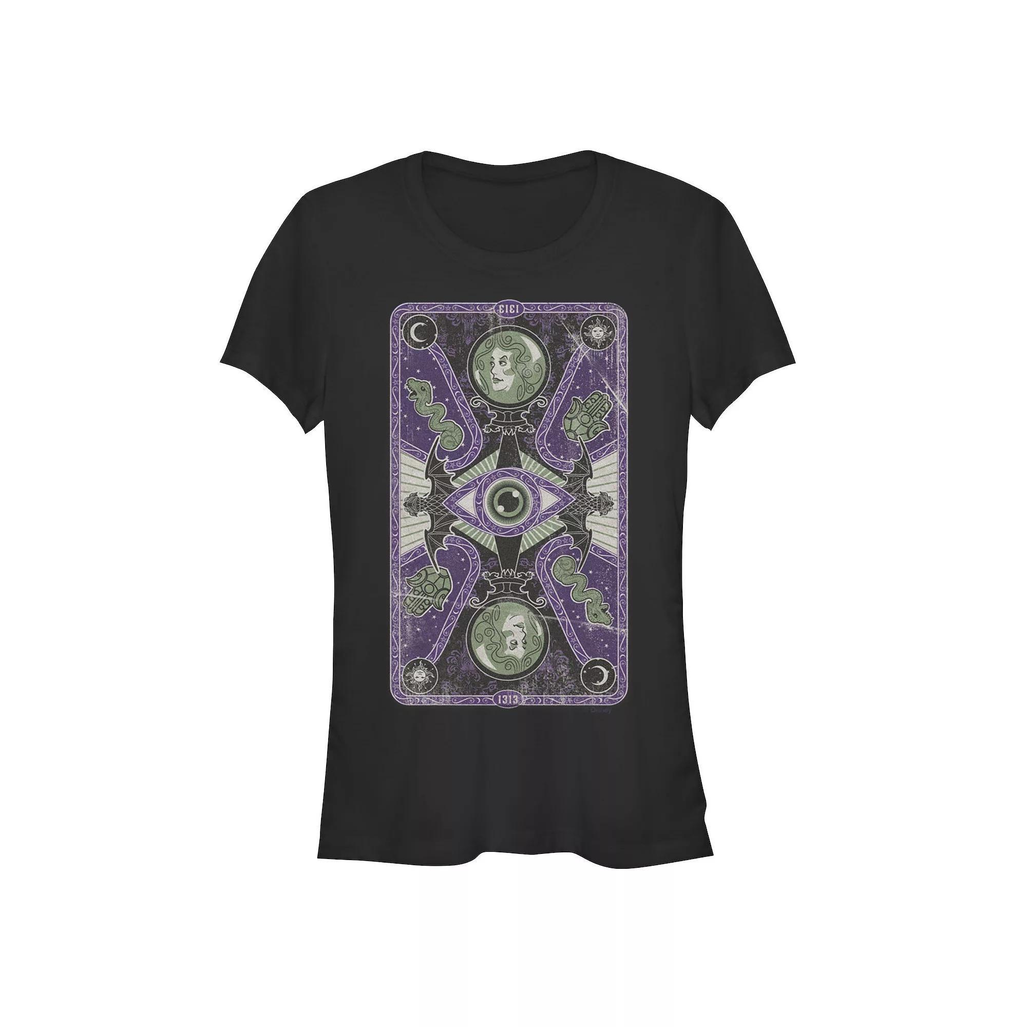 Disney's The Haunted Mansion Women's Madame Leota Tarot Card Tee, Girl's, Size: Small, Black Product Image