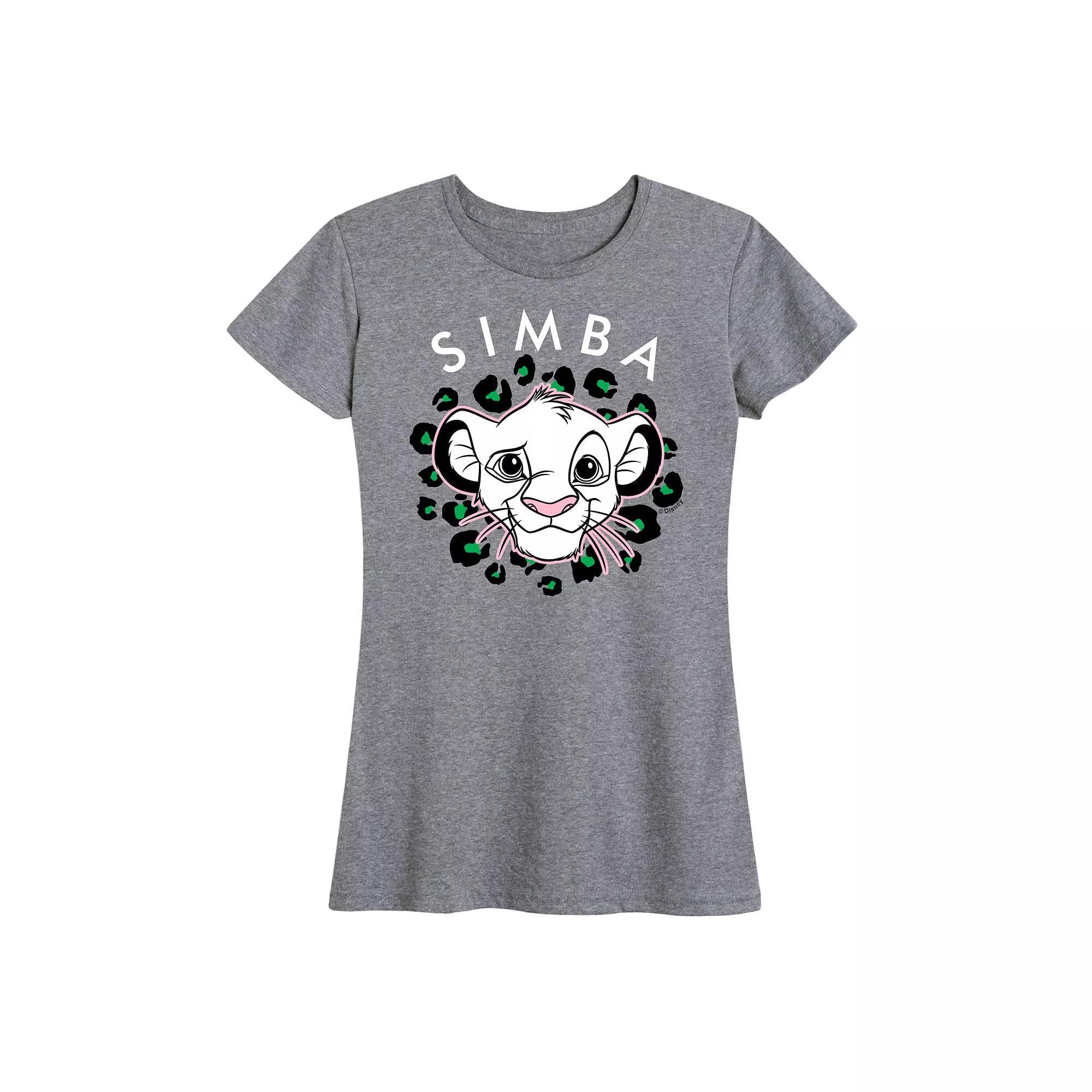 Disney's Lion King Simba Women's Green Spots Graphic Tee, Size: Medium, Grey Gray Product Image