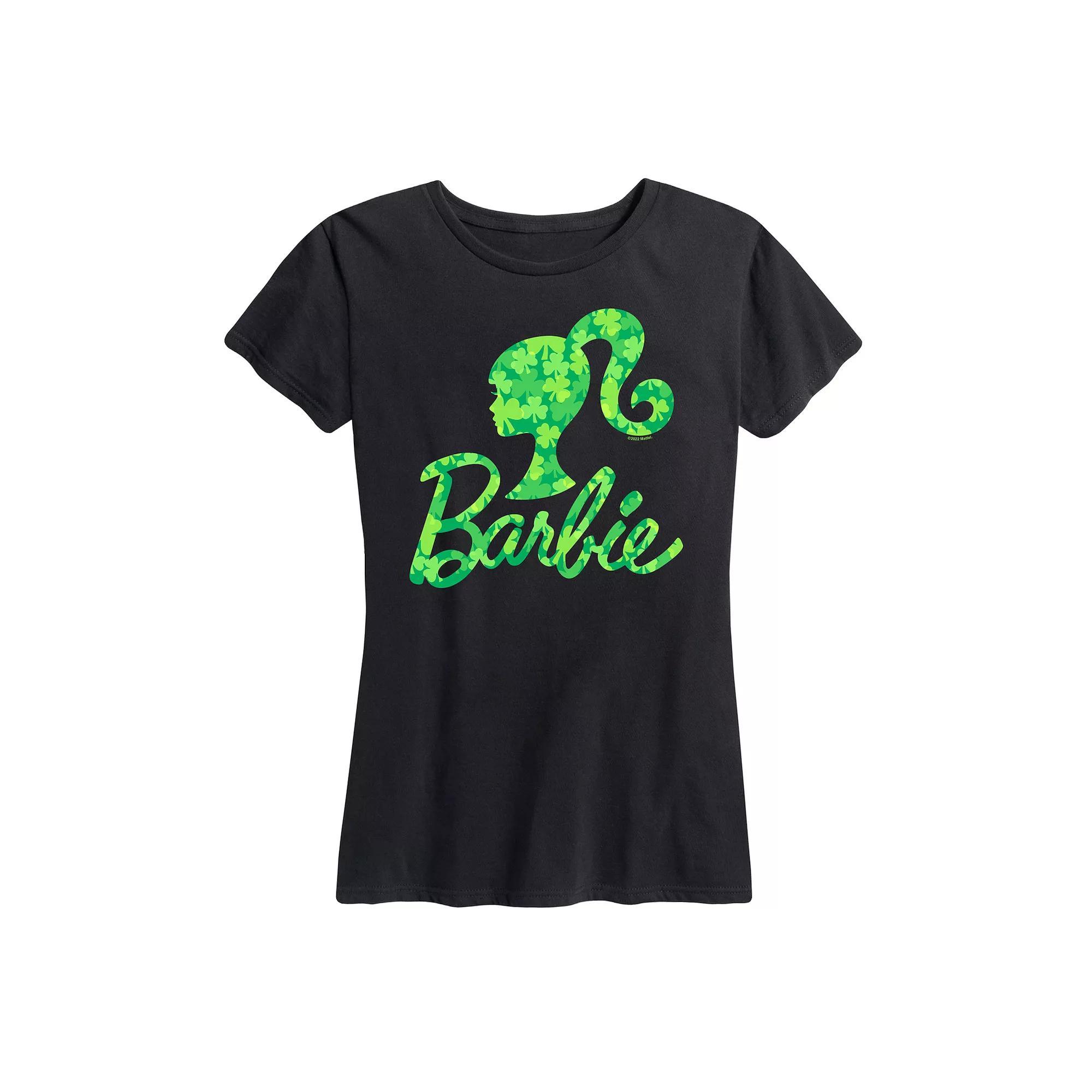 Women's Barbie® Logo Shamrock Pattern Graphic Tee,  Product Image
