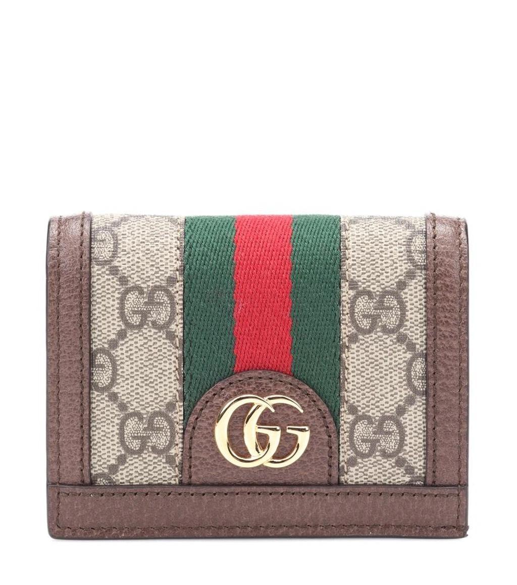 GUCCI Ophidia Gg Leather Wallet In Brown Product Image