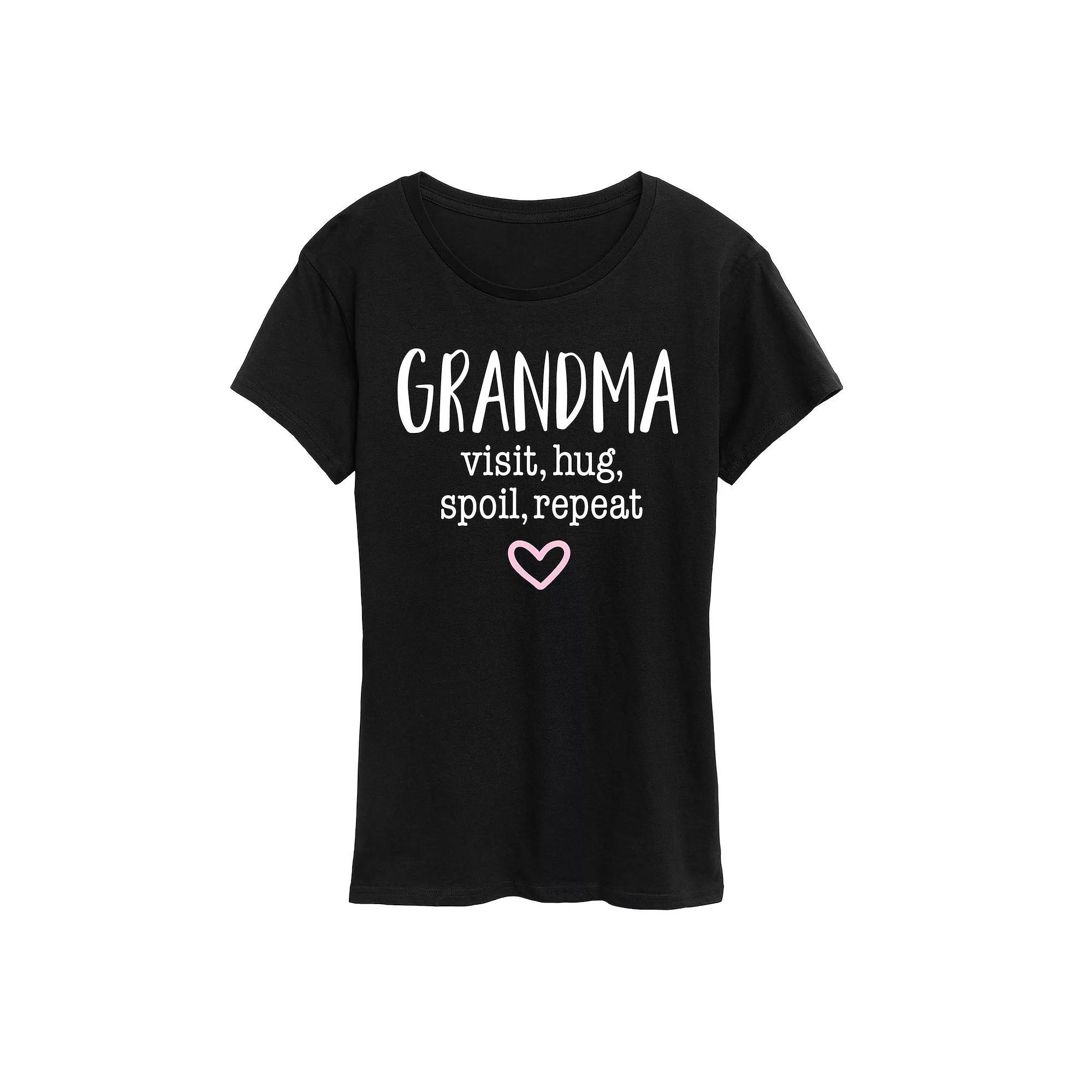 Women's Grandma Visit Hug Graphic Tee, Girl's, Size: Medium, Black Product Image