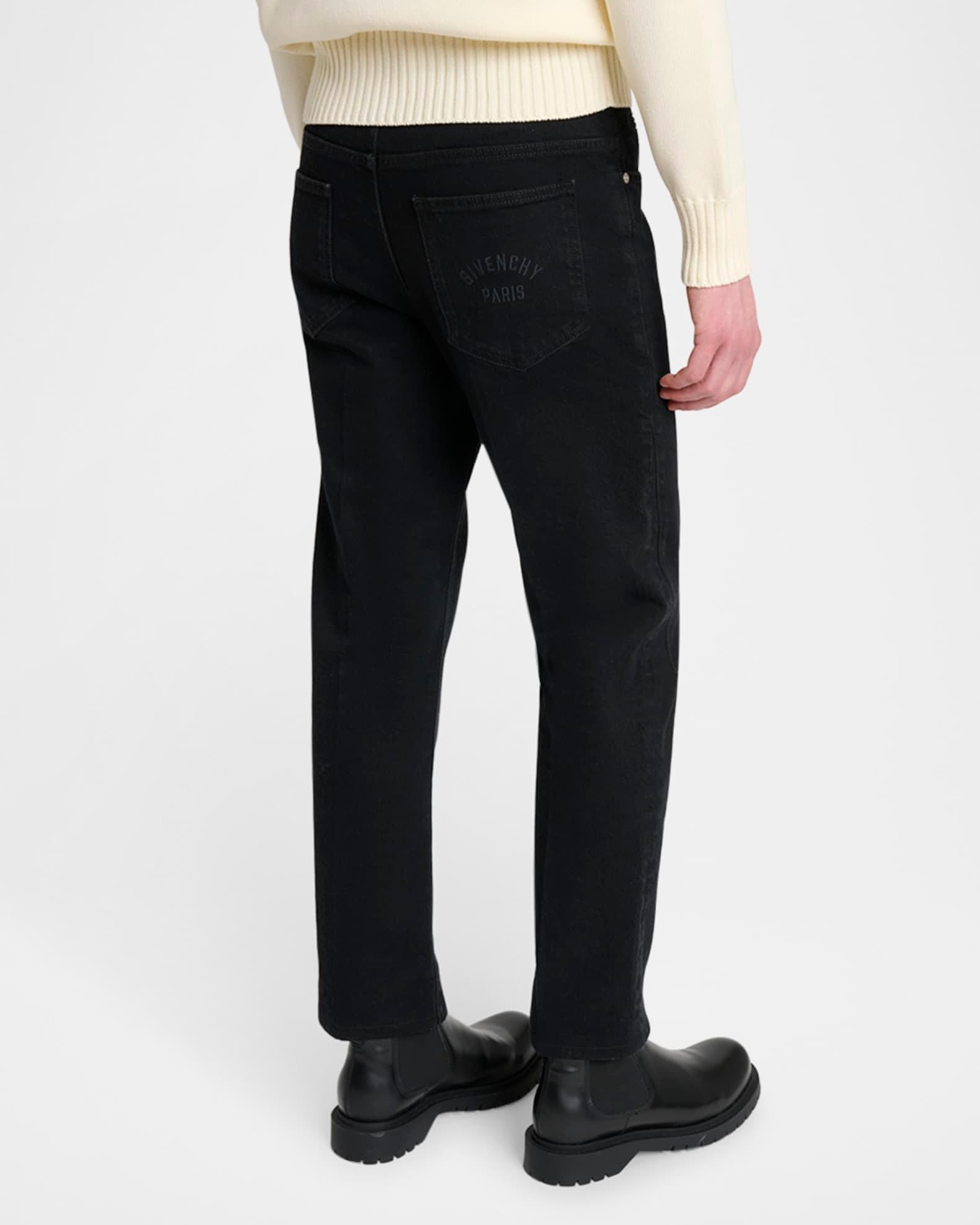 Men's Straight-Fit Black Denim Jeans Product Image