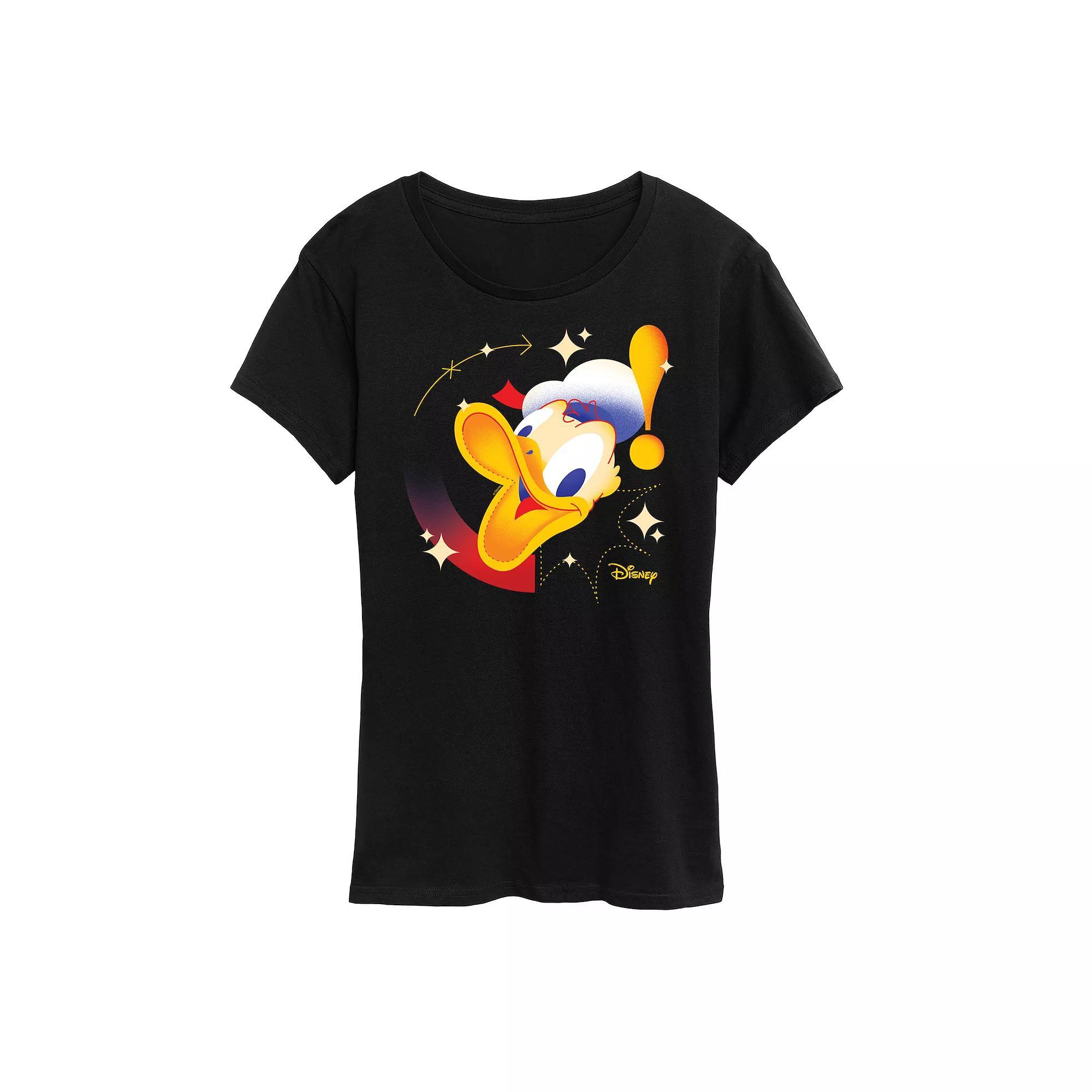 Disney's Donald Duck Women's Head Graphic Tee, Size: Medium, Black Product Image