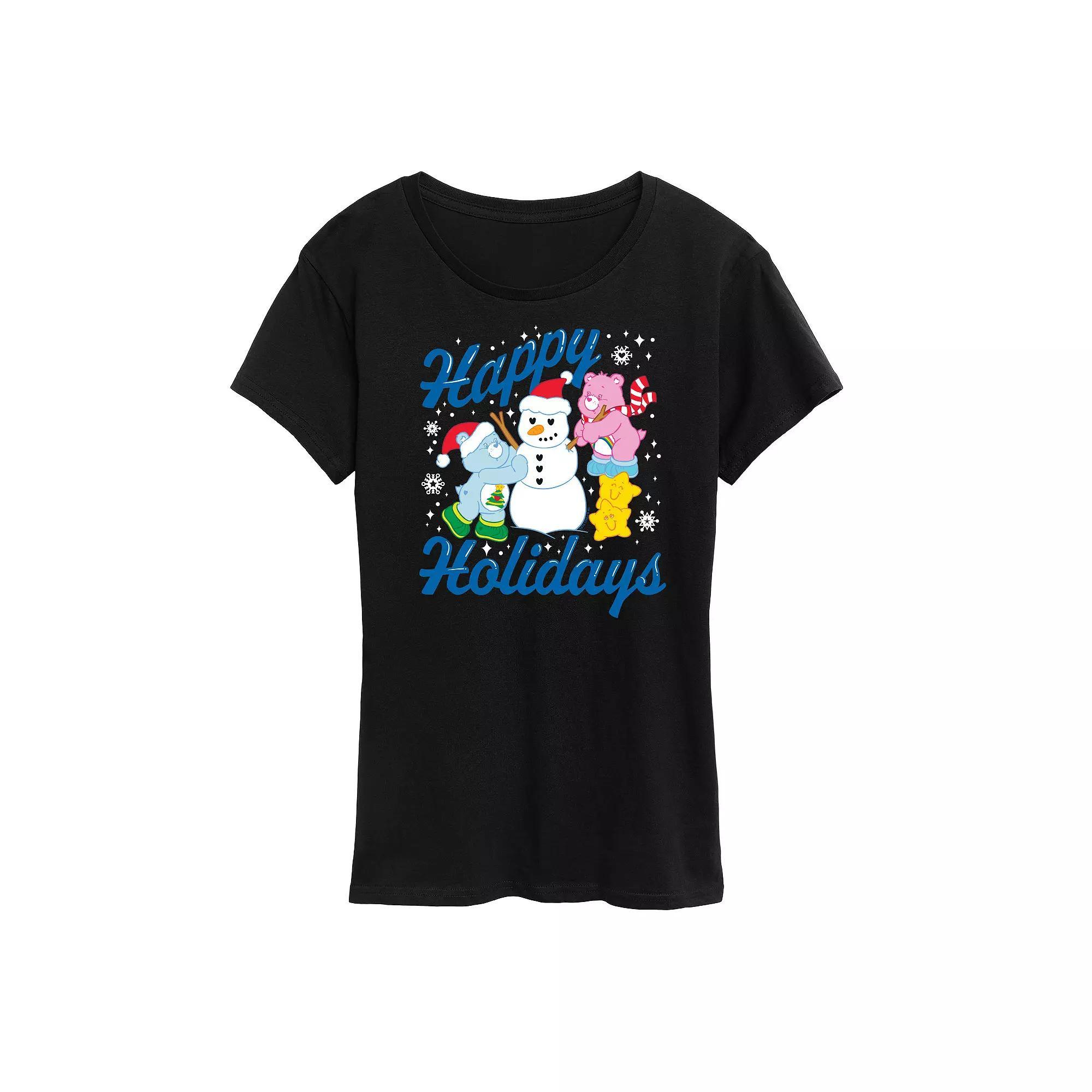 Women's Care Bears Happy Holidays Graphic Tee, Girl's, Size: Large, Black Product Image