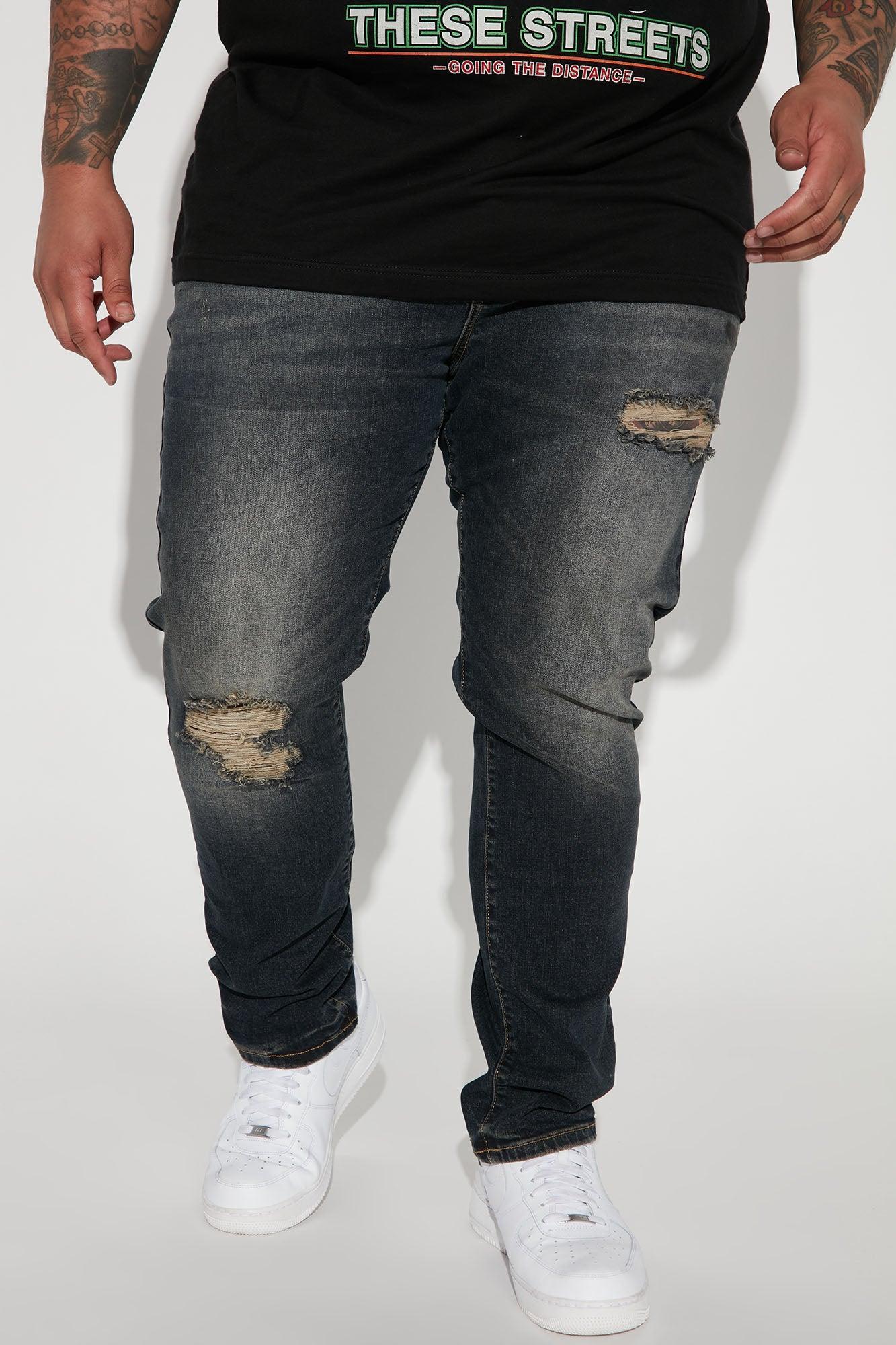 Day To Day Distressed Slim Jeans - Dark Wash Product Image