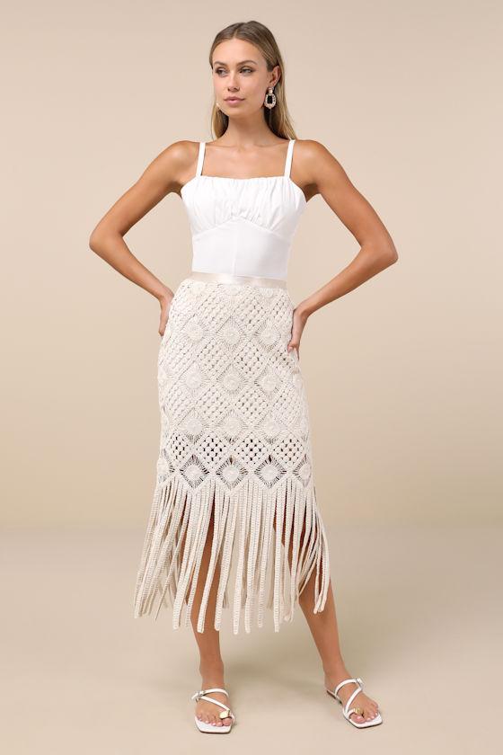 Breezy Smiles Ivory Poplin Ribbed Knit Cami Top Product Image