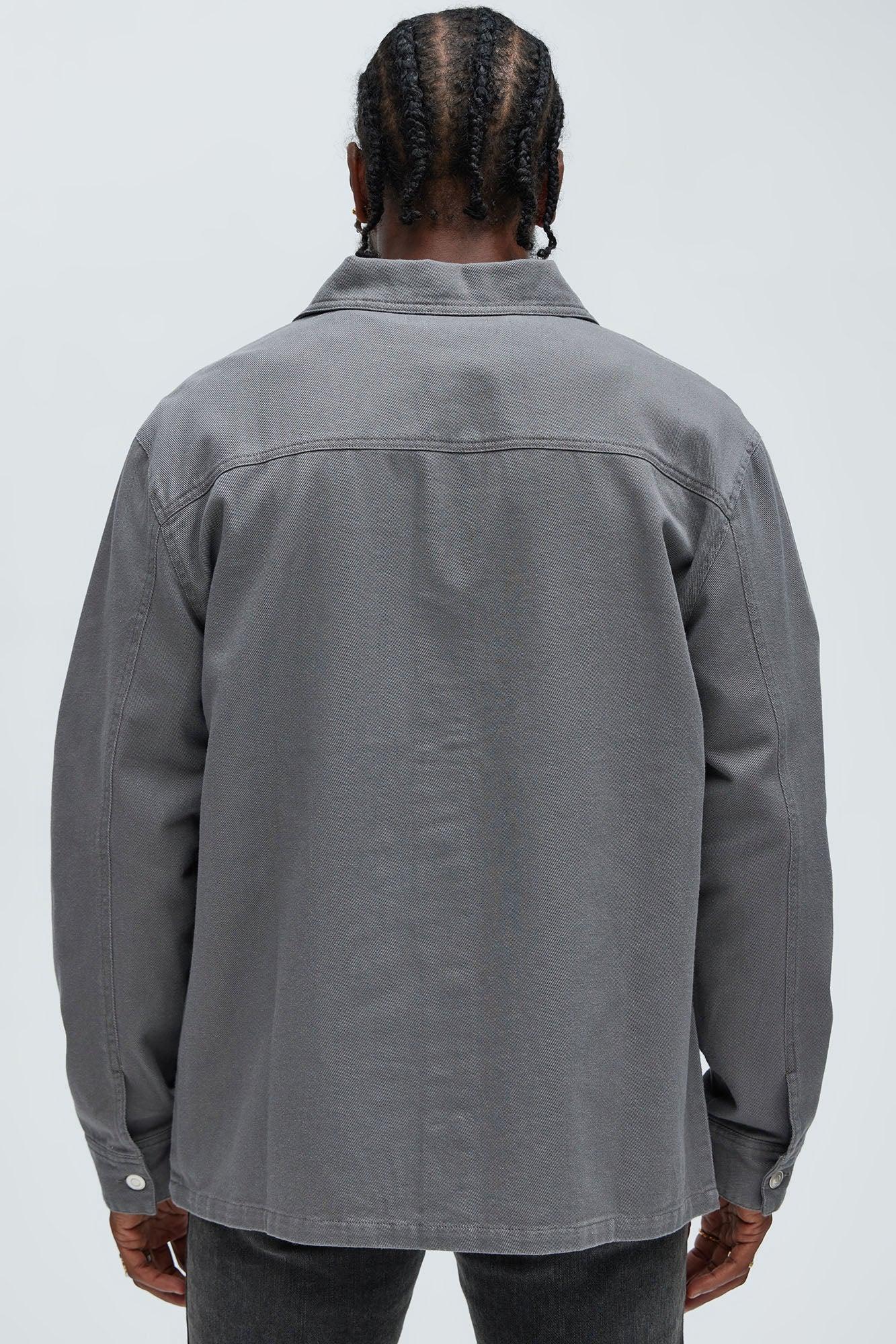 Yorktown Twill Button Up Shirt - Grey Product Image