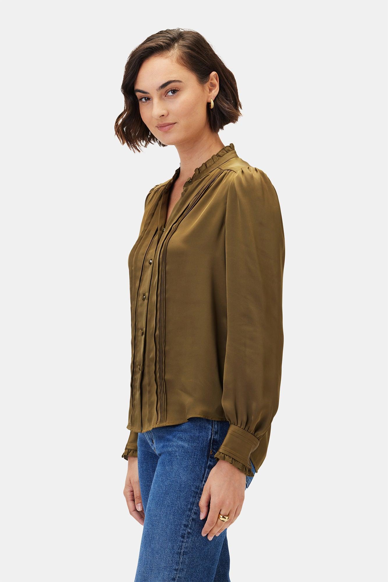 Charlotte Blouse - Bronzed Olive Product Image