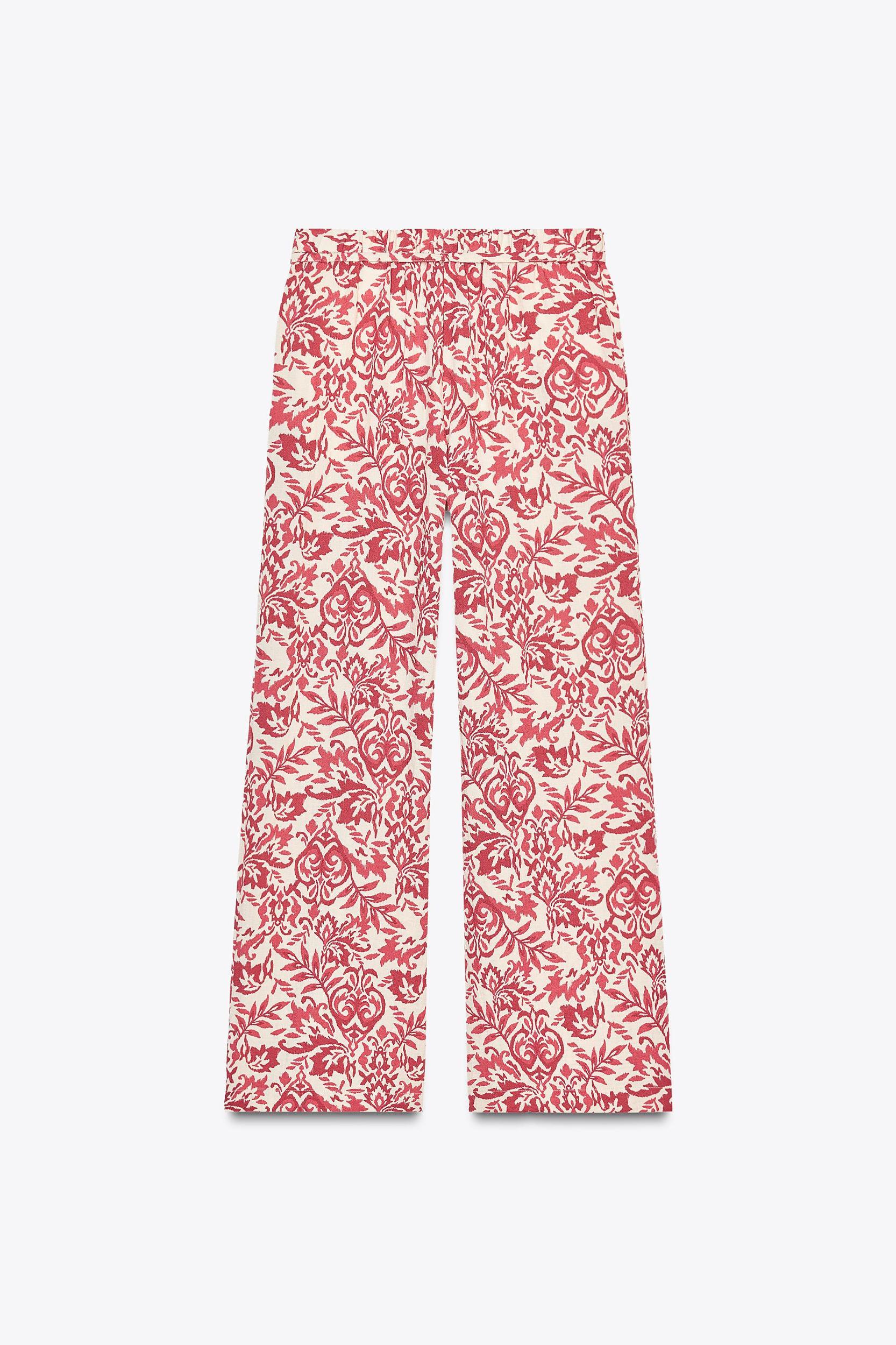 PRINTED RUSTIC WIDE-LEG PANTS Product Image
