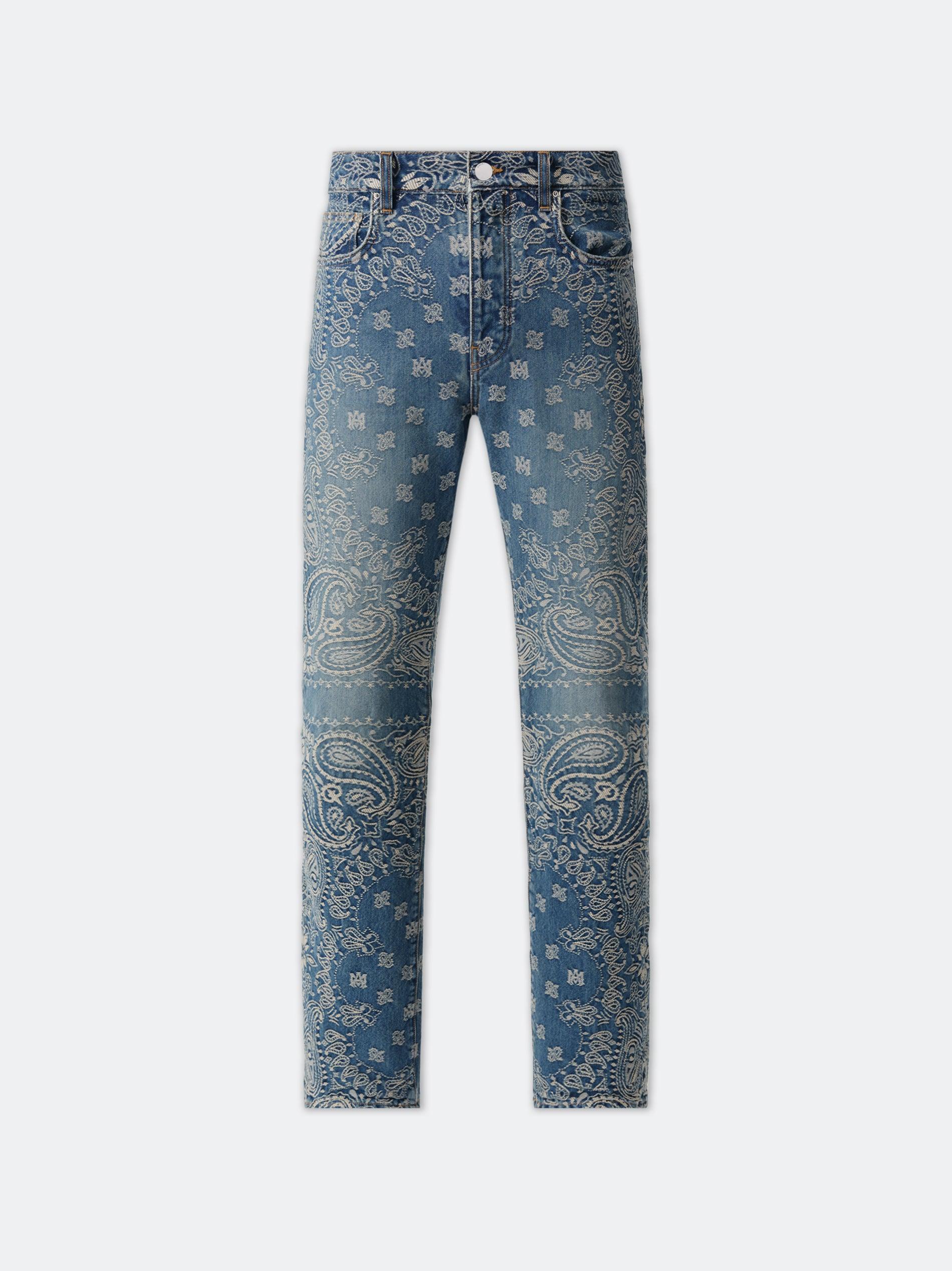 BANDANA JACQUARD STRAIGHT JEAN - Dark Indigo Male Product Image