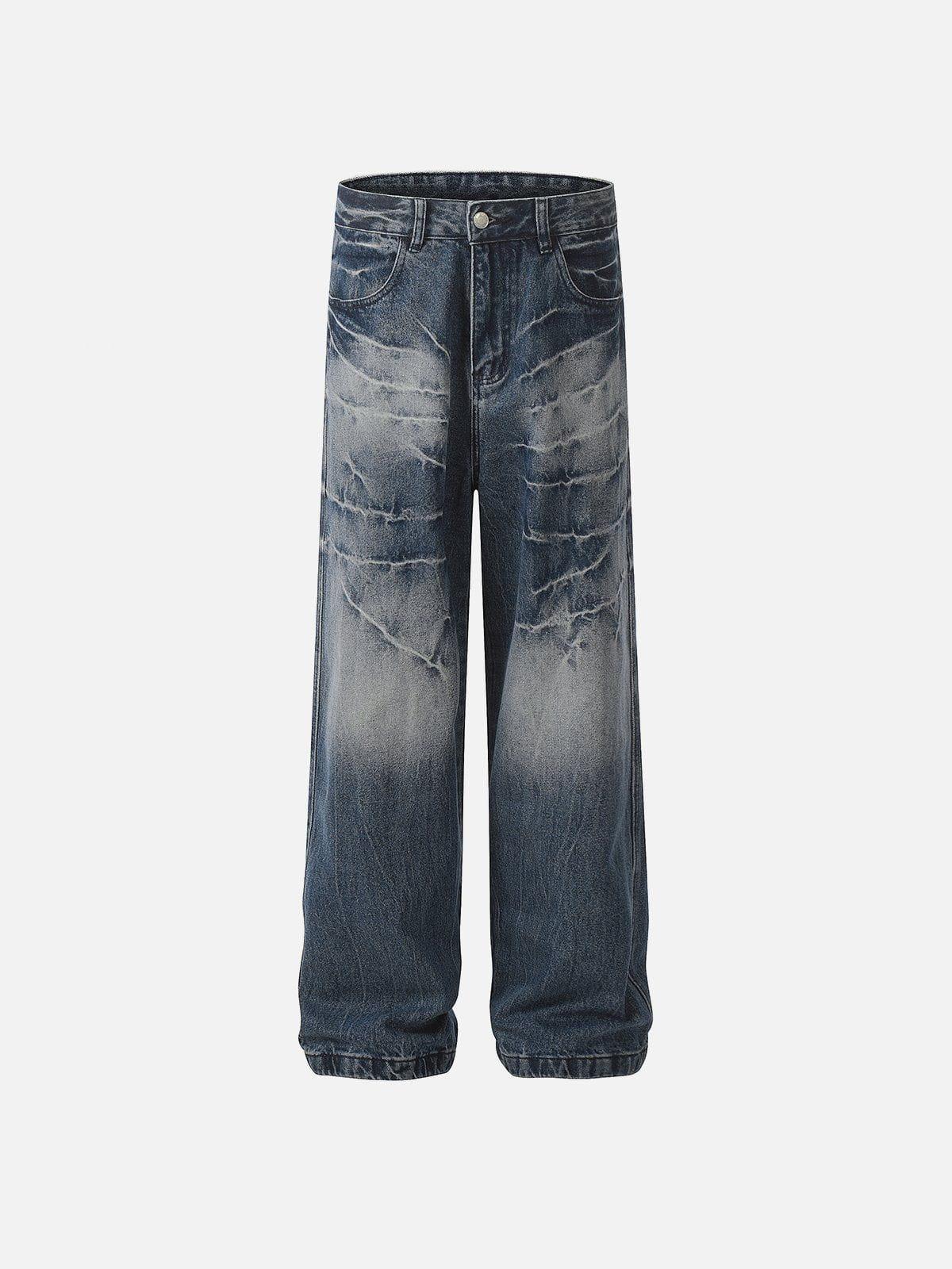 Aelfric Eden Washed Lightning Print Loose Jeans Product Image