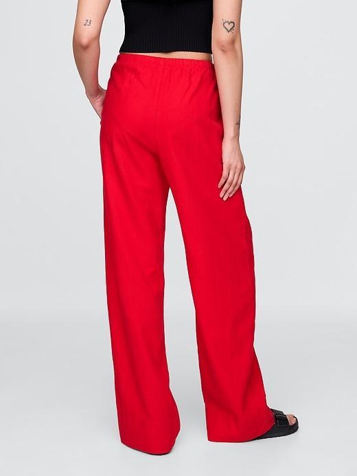 Linen-Blend Easy Wide-Hem Pants Product Image