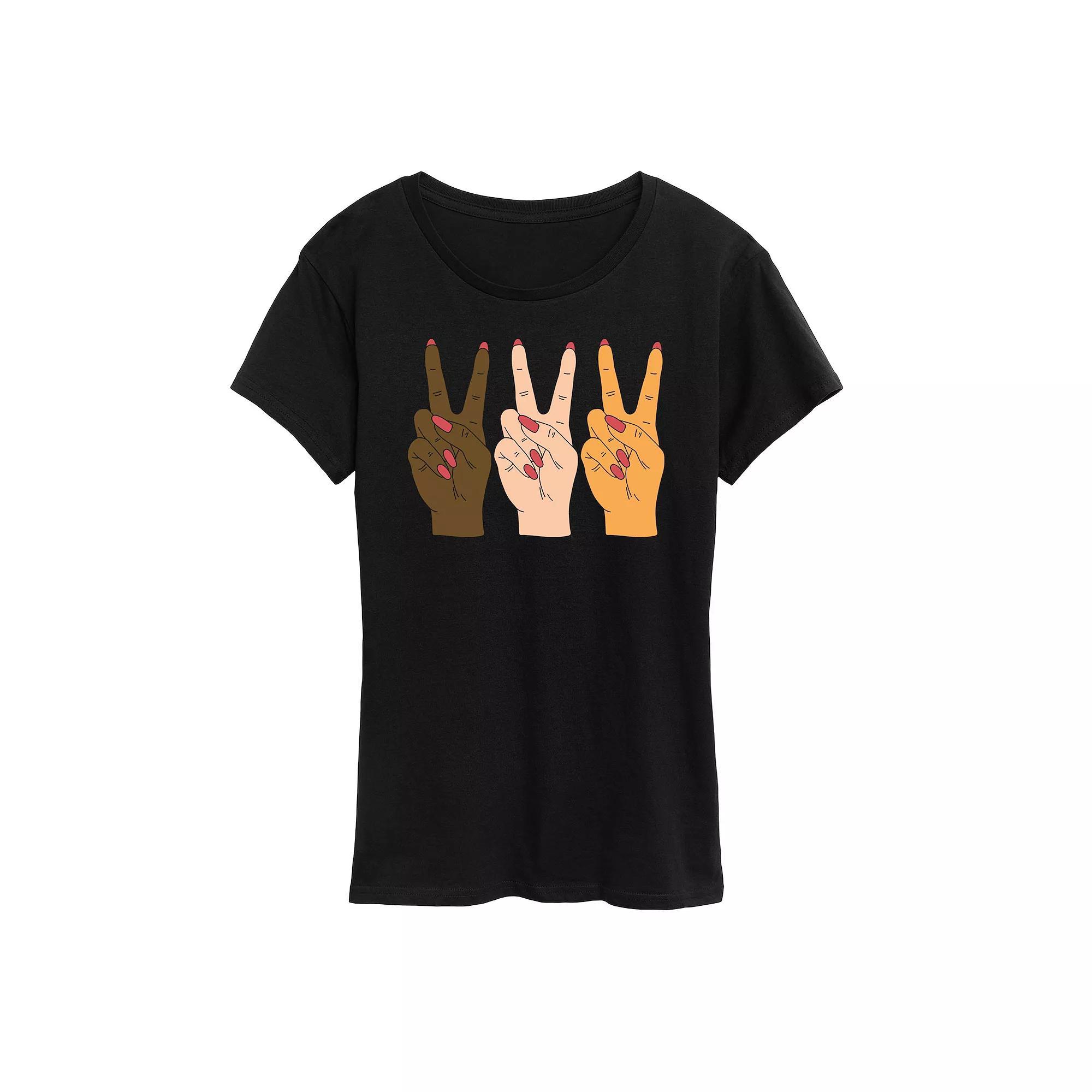 Women's Hands Peace Graphic Tee,  Product Image