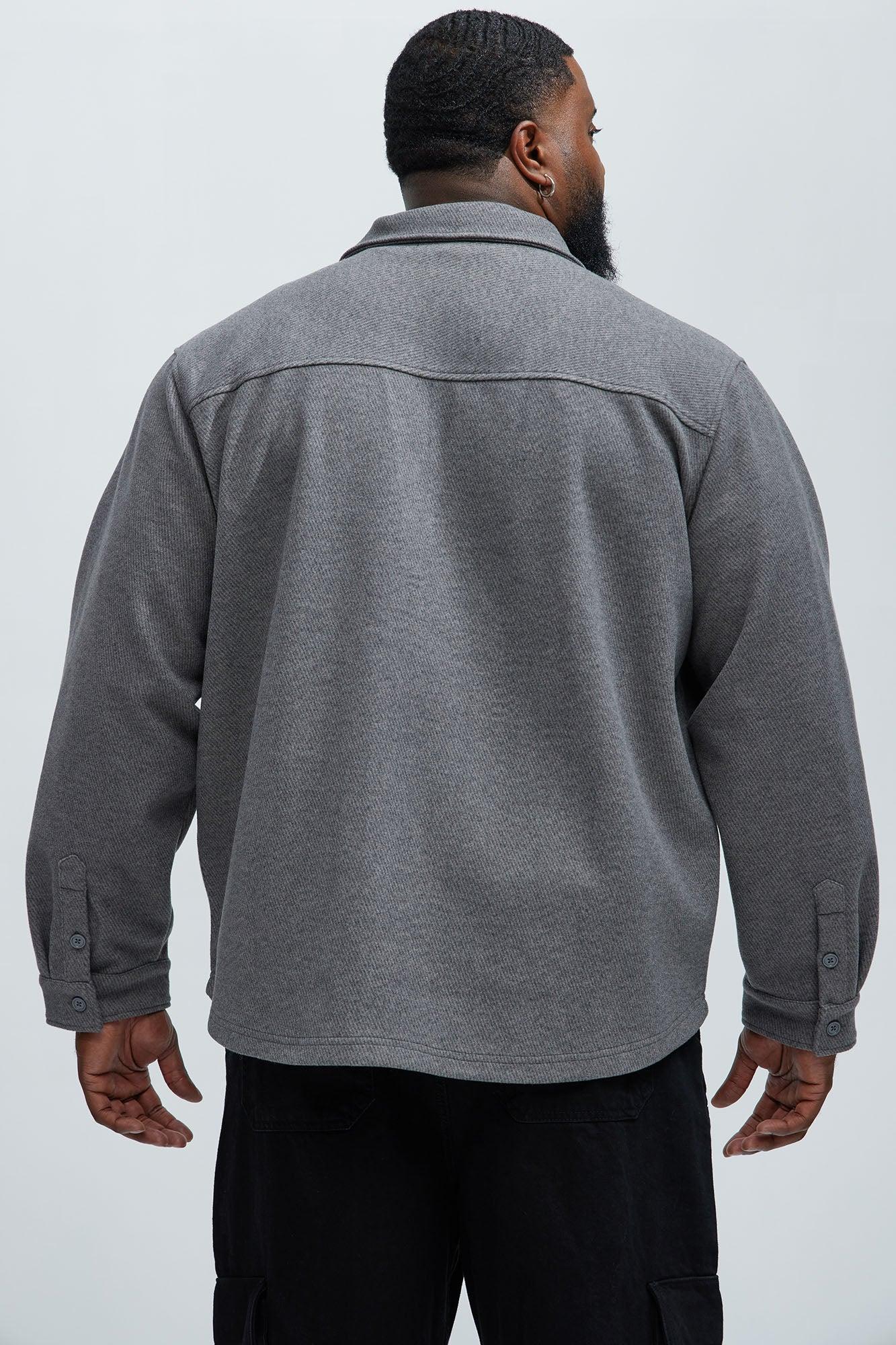 Talbot Wool Like Button Up Shirt - Grey Product Image