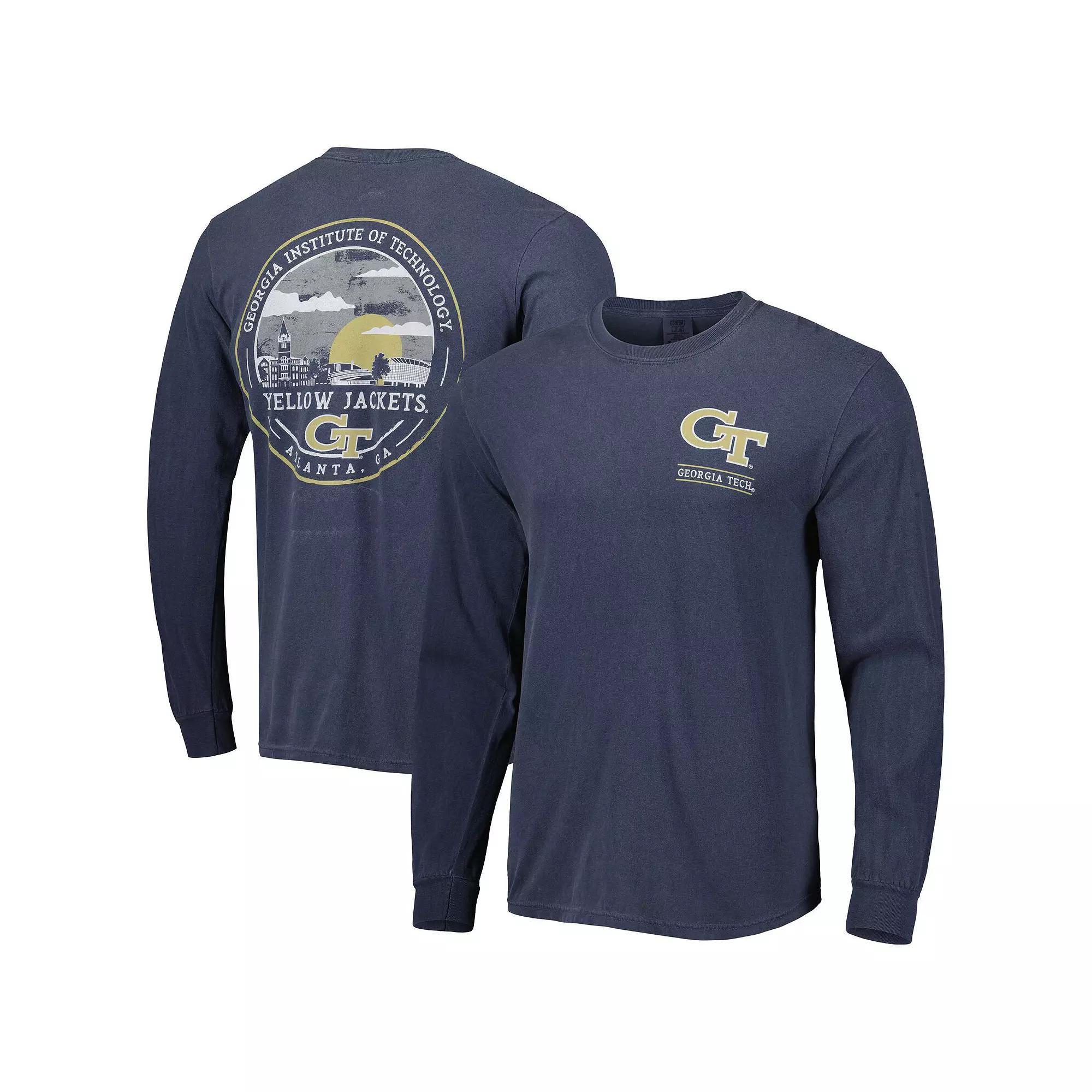 Men's Navy Georgia Tech Yellow Jackets Circle Campus Scene Long Sleeve T-Shirt, Size: 2XL, Blue Product Image