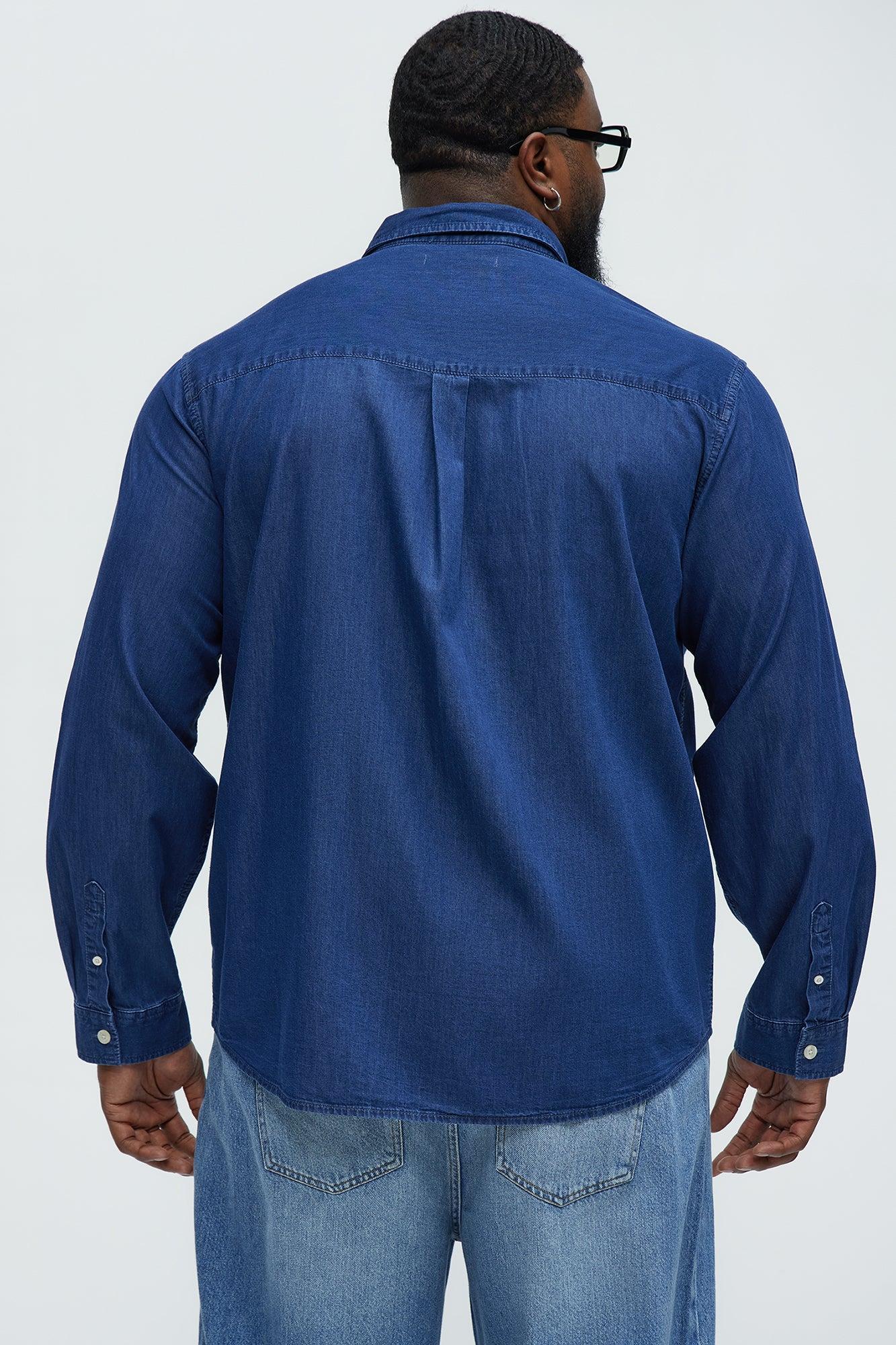 Chambray Long Sleeve Shirt - Dark Wash Product Image