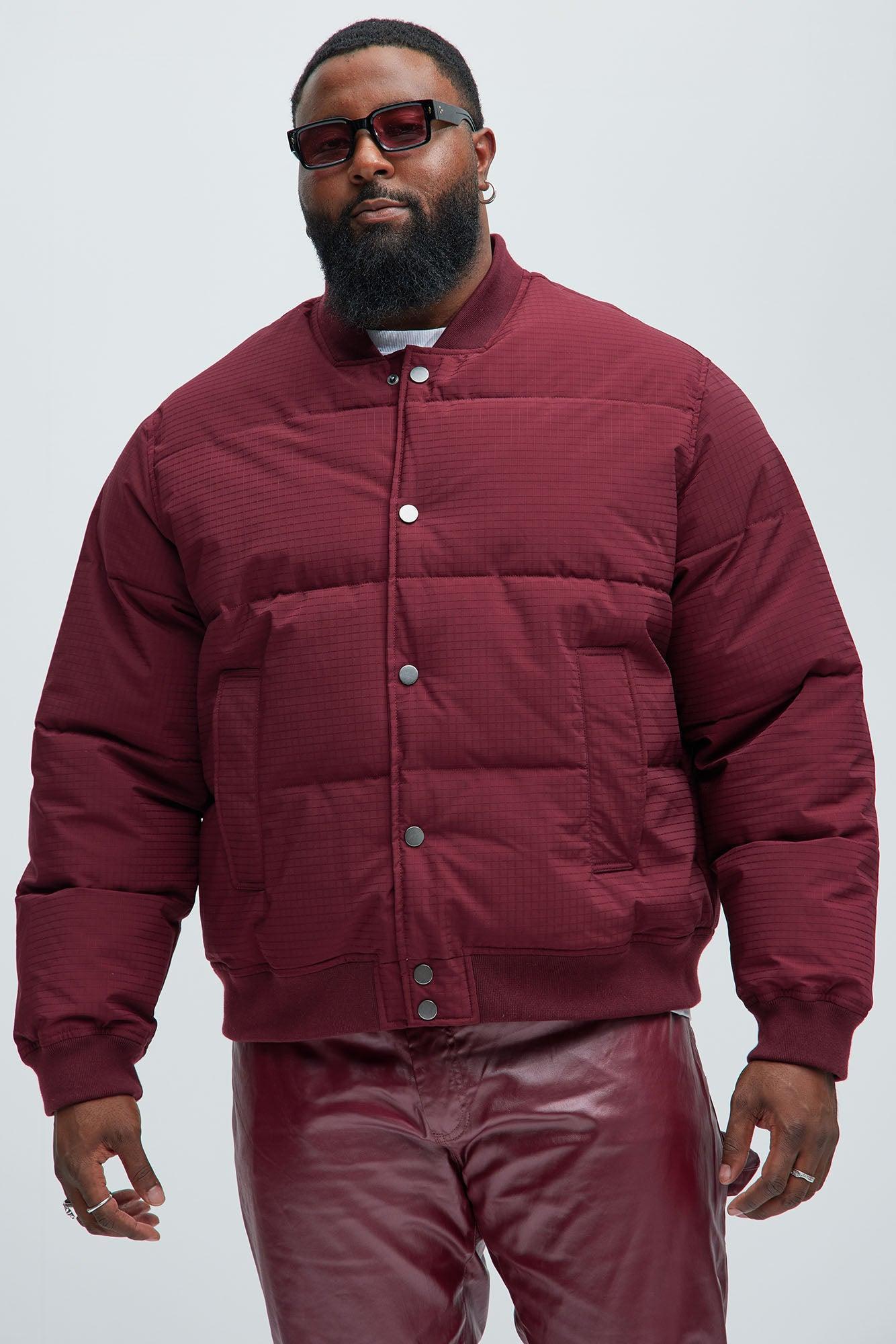 Deon Bomber Jacket - Burgundy Product Image