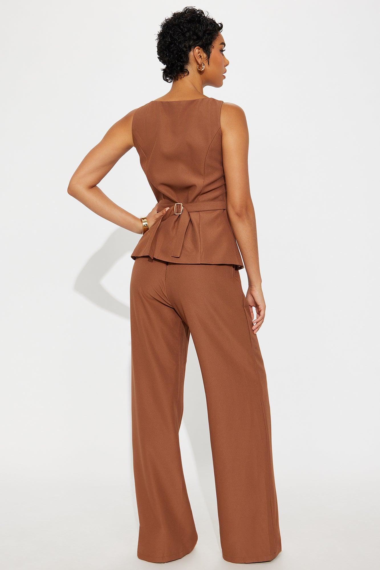 Coline Vest Pant Set - Mocha Female Product Image