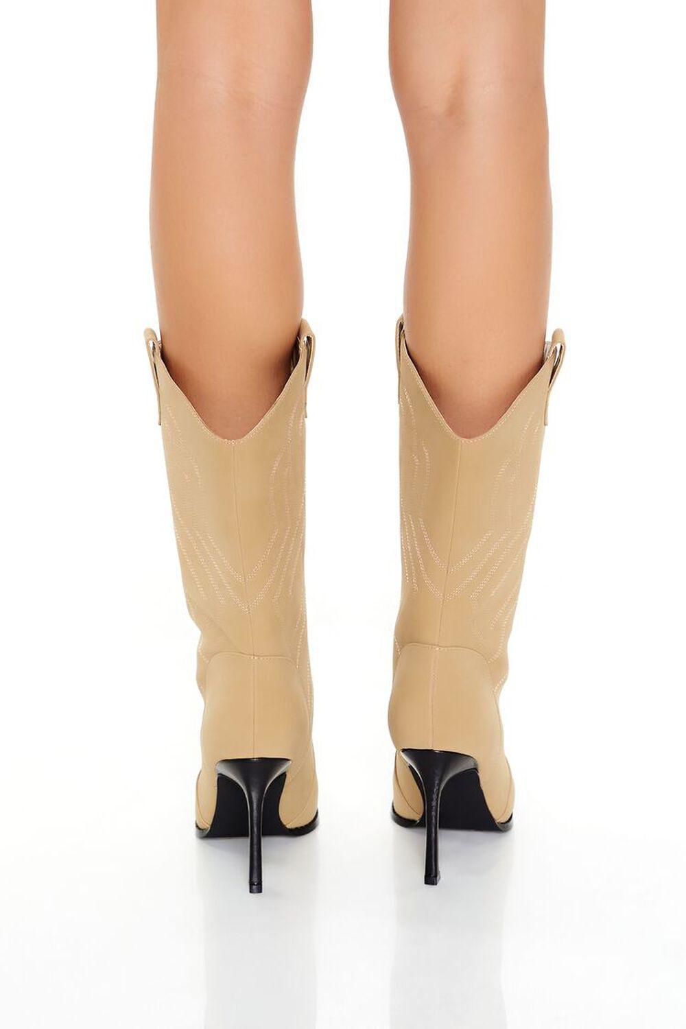 Faux Suede Stiletto Cowboy Booties | Forever 21 Product Image