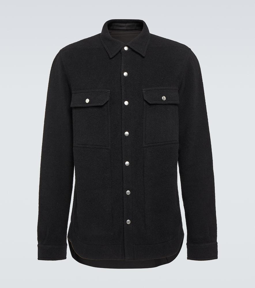 Virgin Wool Overshirt In Black Product Image