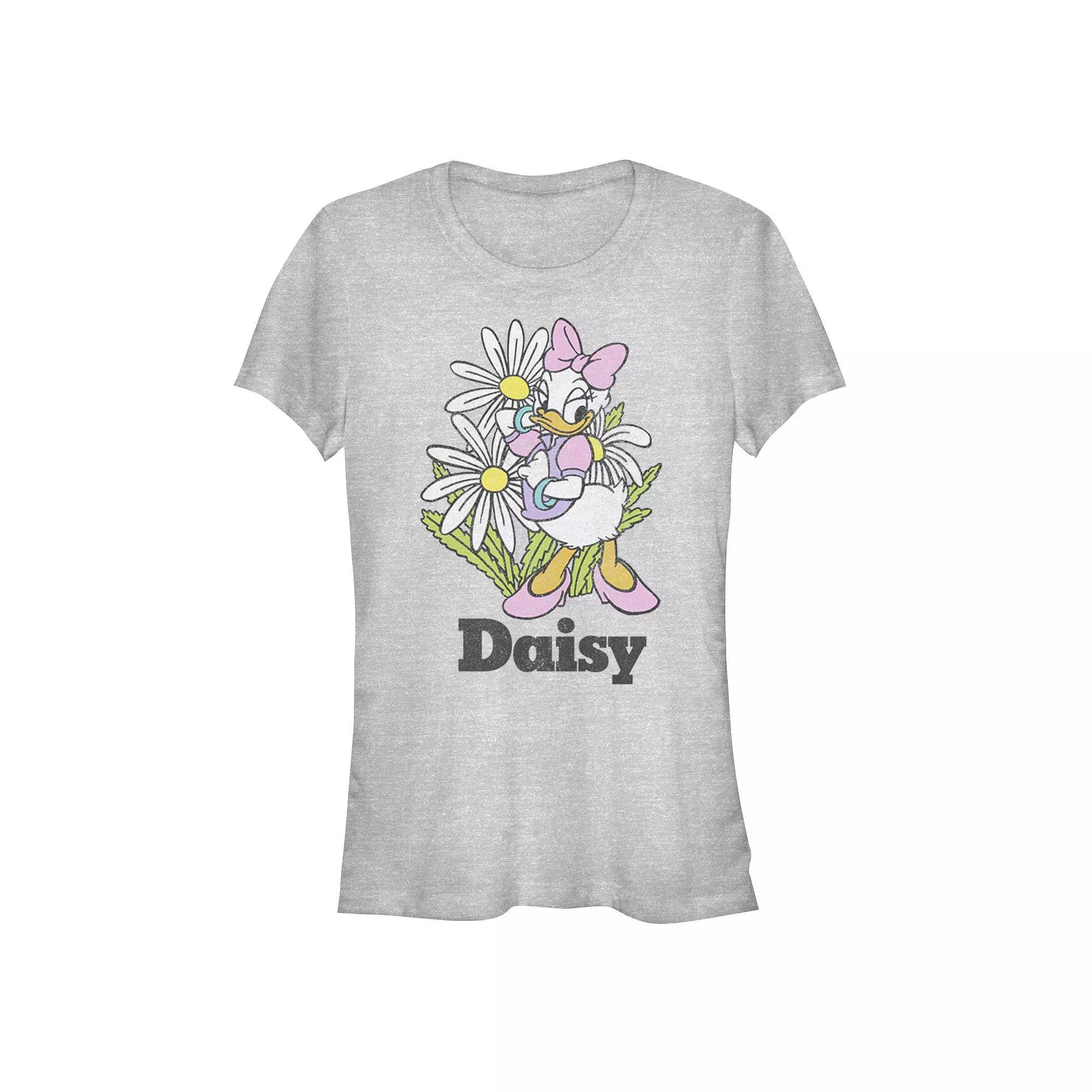 Disney's Daisy Duck Floral Portrait Juniors' Fitted Graphic Tee, Girl's,  Product Image