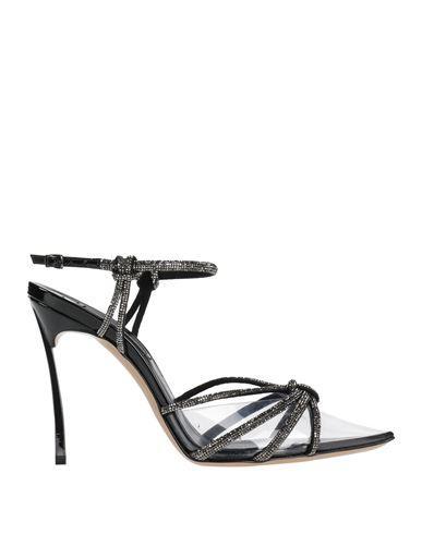 CASADEI Woman Sandals Black Size 8 Leather, Textile Fibers Product Image